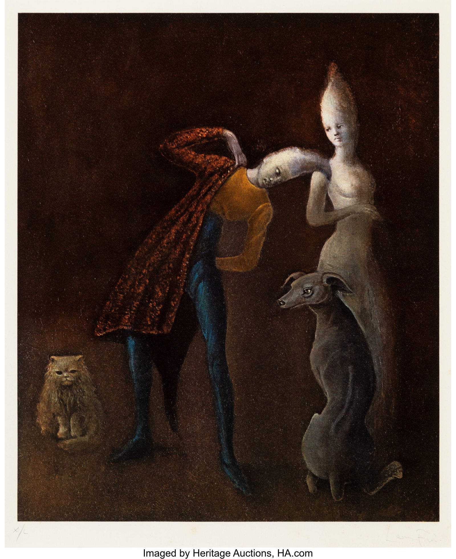 Leonor Fini (French, 1908-1996) Untitled Offset: Leonor Fini (French, 1908-1996) Untitled Offset lithograph in colors on paper 18 x 14-7/8 inches (45.7 x 37.8 cm) (image) Ed. X/L Signe