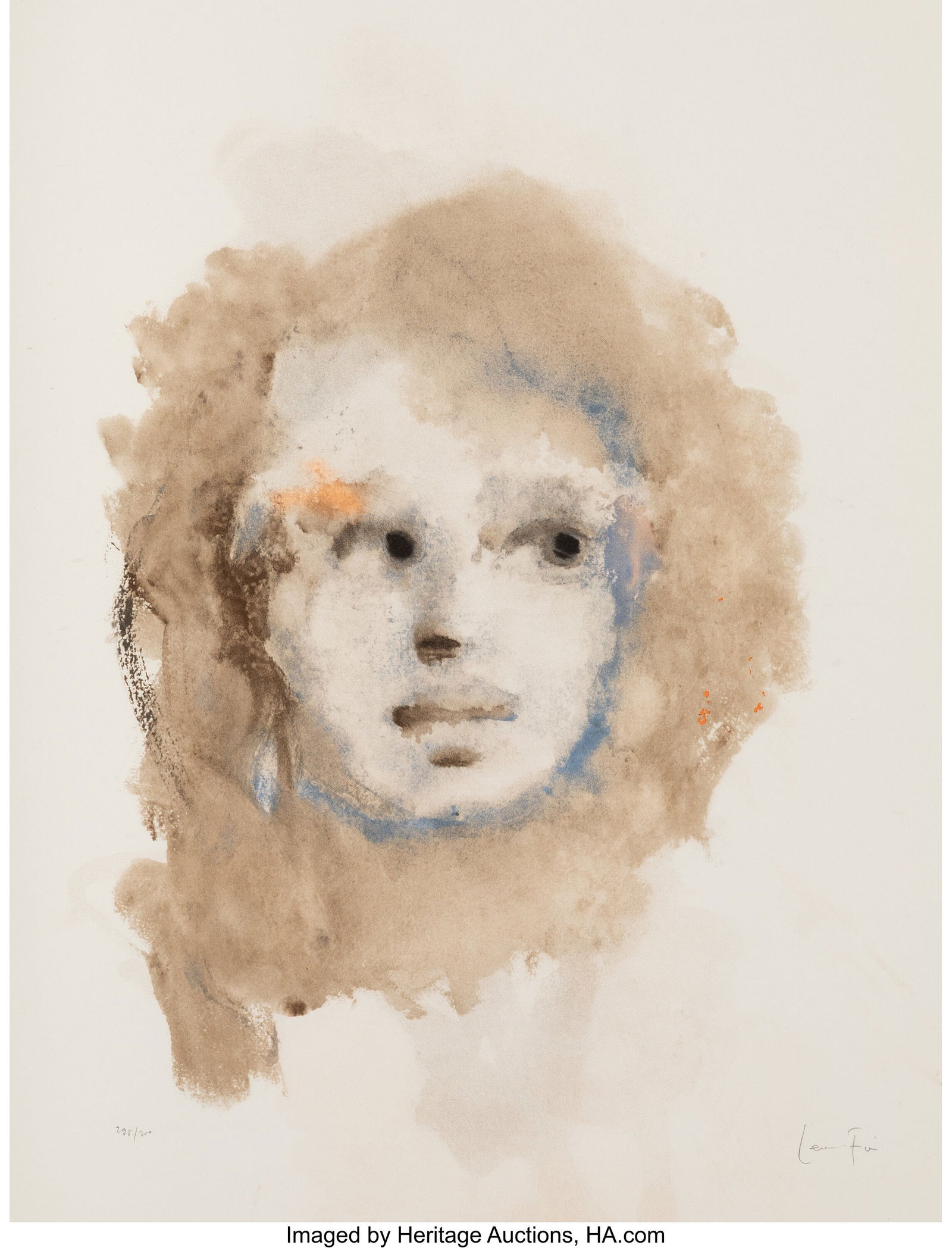 Leonor Fini (French, 1908-1996) Portrait of a Gi: Leonor Fini (French, 1908-1996) Portrait of a Girl, 1984 Lithograph in colors on paper 25 x 18-7/8 inches (63.5 x 47.9 cm) (sight) Ed&period