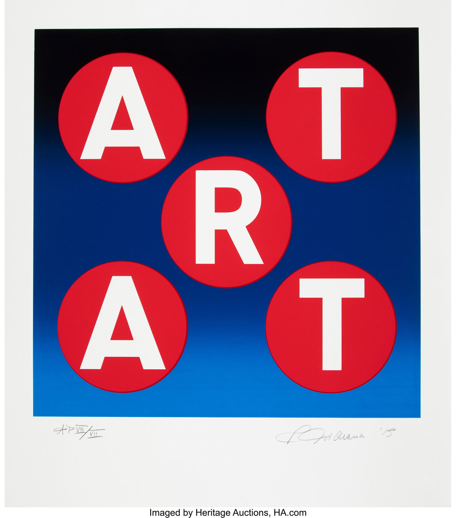 Robert Indiana (1928-2018) ART, 2015 Screenprint (1 of 2)