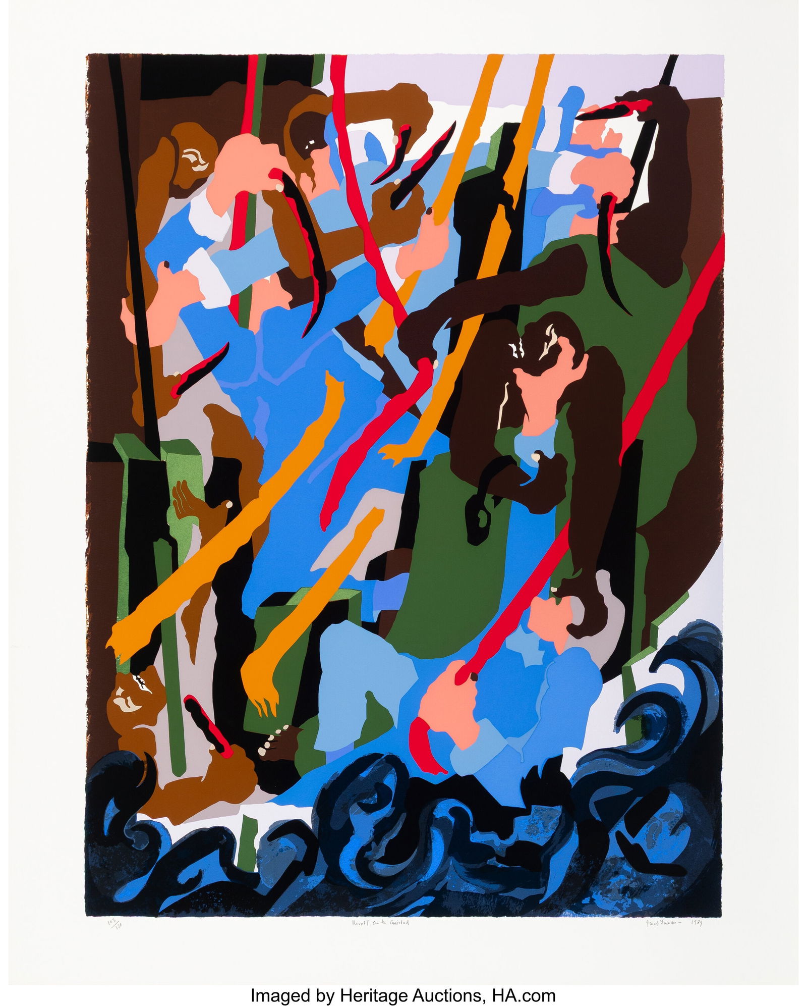 Jacob Lawrence (1917-2000) Revolt on the Amistad (1 of 1)