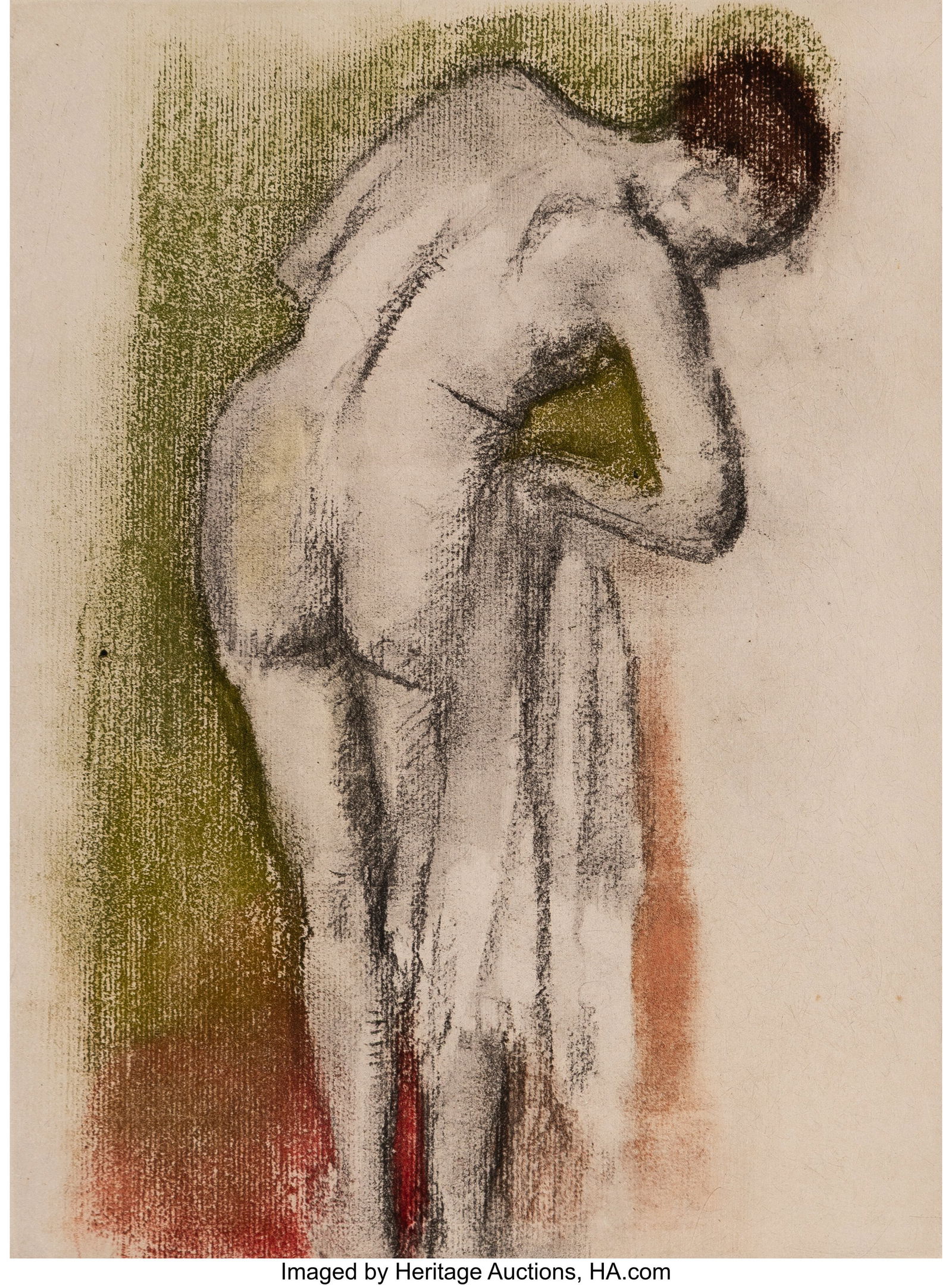 After Edgar Degas (1834-1917) Untitled, from Dan: After Edgar Degas (1834-1917) Untitled, from Danse Dessin, posthumously printed in 1936 Lithograph in colors B.F.K. Rives paper 12-3/4 x 10 inches (