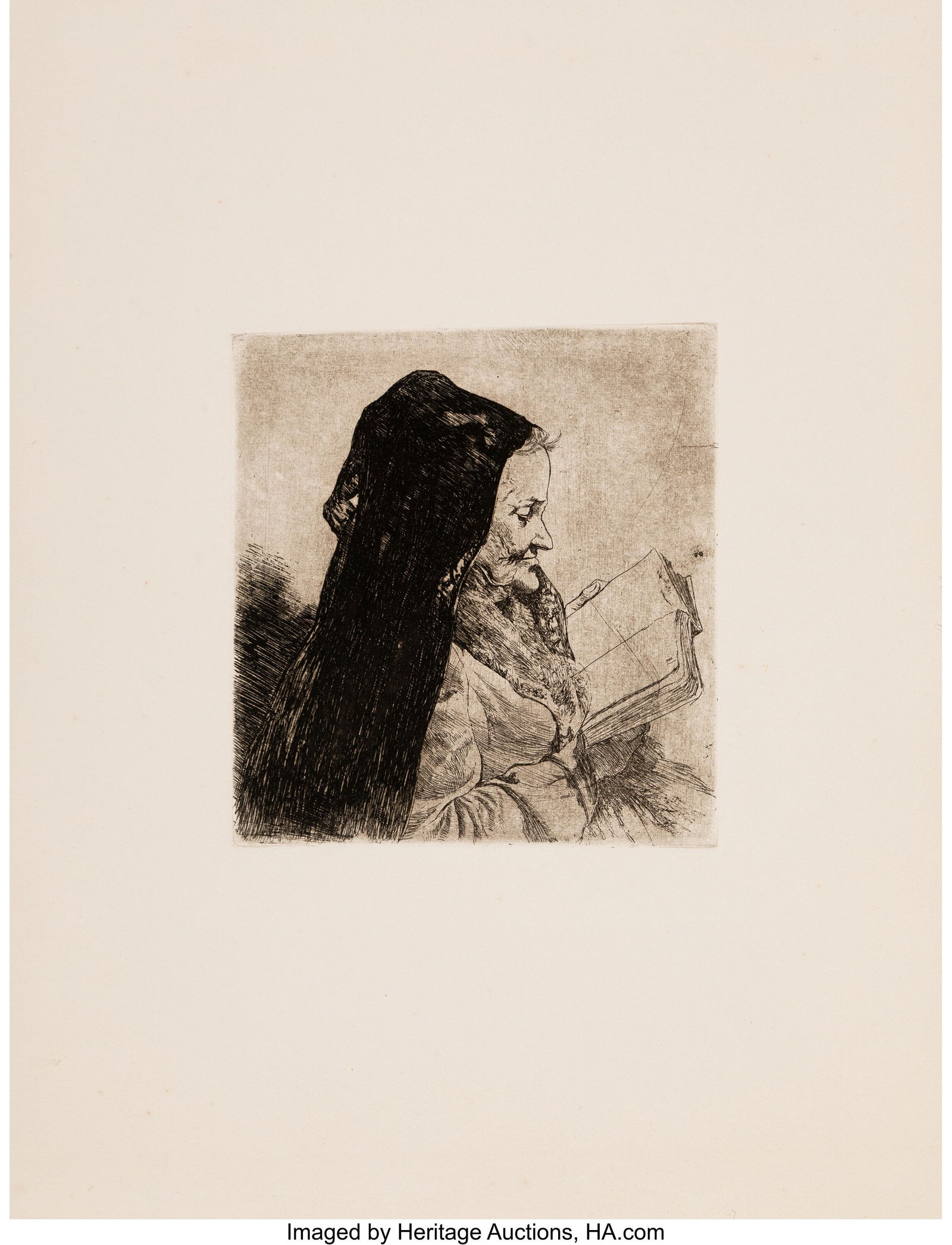 Joseph Stella (1877-1946) Portrait of an Old Wom: Joseph Stella (1877-1946) Portrait of an Old Woman Reading, 1900 Etching on wove paper 13 x 9-3/4 inches (33.0 x 24.8 cm) (sheet) Likely a proof a