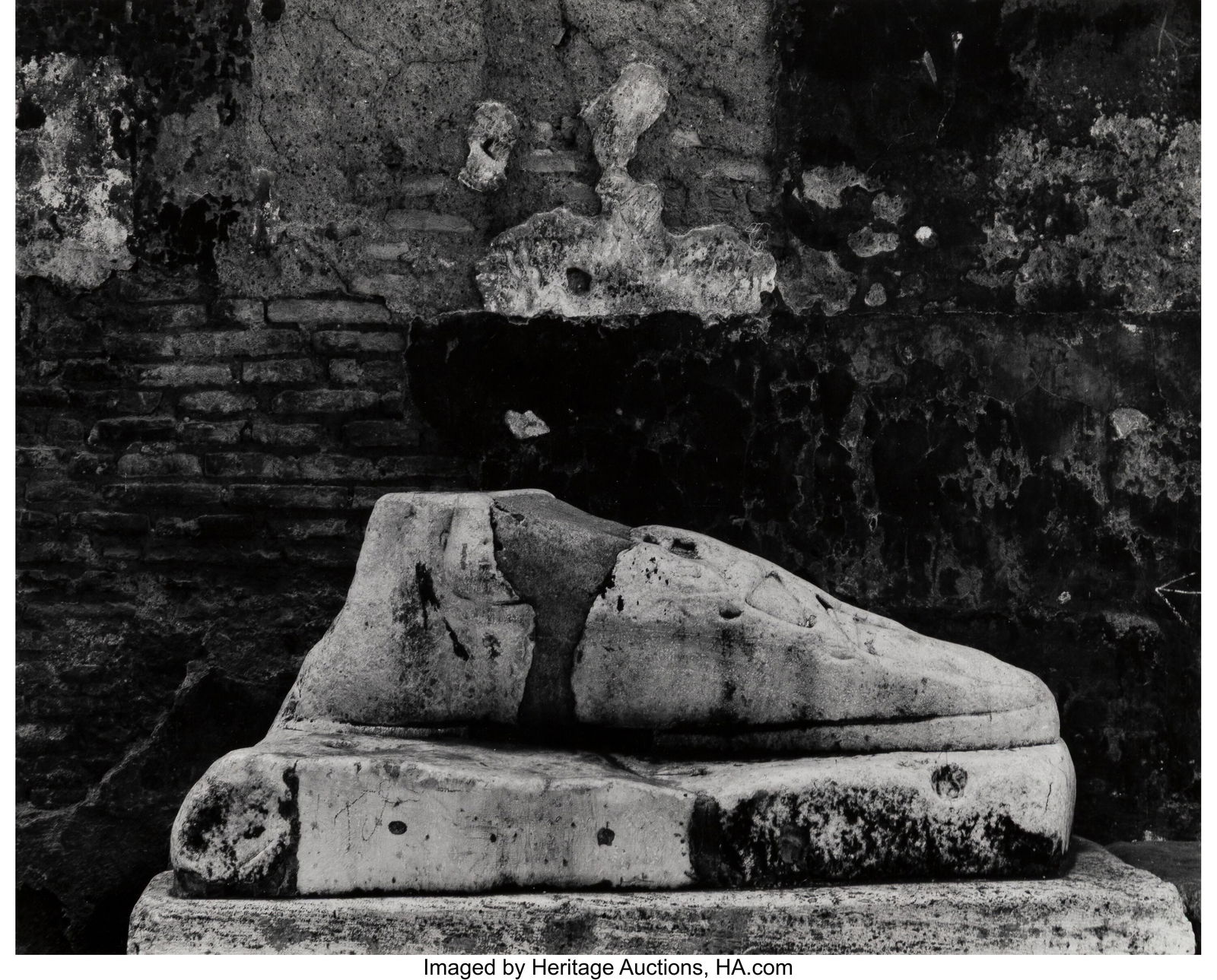 Aaron Siskind (American, 1903-1991) Rome Monumen: Aaron Siskind (American, 1903-1991) Rome Monument, 1963 Gelatin silver print 10-1/2 x 13-3/4 inches (26.7 x 34.9 cm) (image) 11 x 14 inc