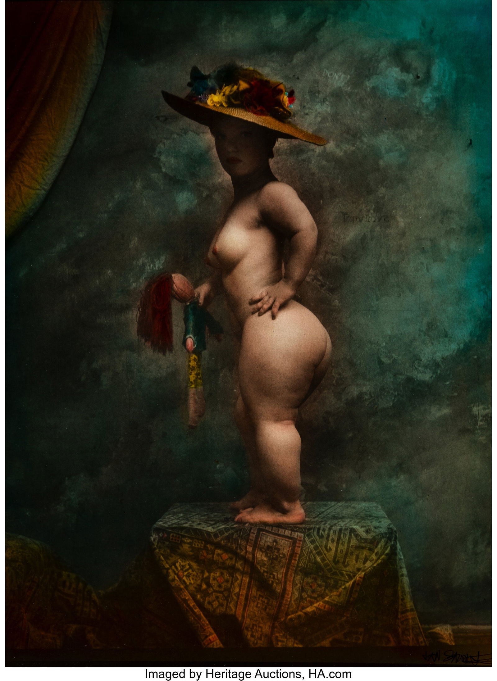 Jan Saudek (Czech, b. 1935) Sweet Nana, 1995 Dye: Jan Saudek (Czech, b. 1935) Sweet Nana, 1995 Dye coupler print with applied coloring 14-3/4 x 11-1/8 inches (37.5 x 28.3 cm) (image&rp
