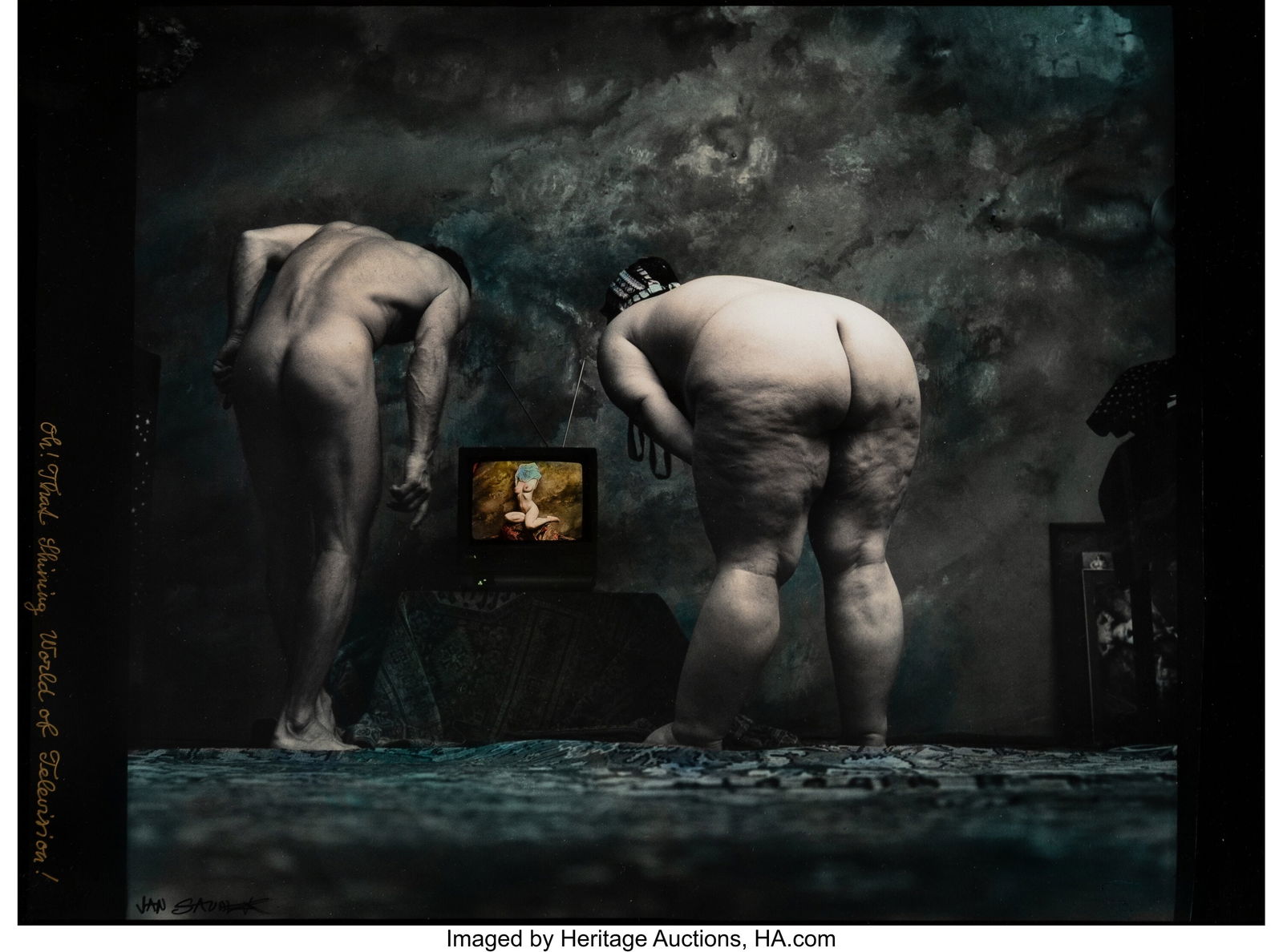 Jan Saudek (Czech, b. 1935) The Shining World of: Jan Saudek (Czech, b. 1935) The Shining World of Television, 1991 Dye coupler print 11 x 12-1/2 inches (27.9 x 31.8 cm) (image) 11-1&