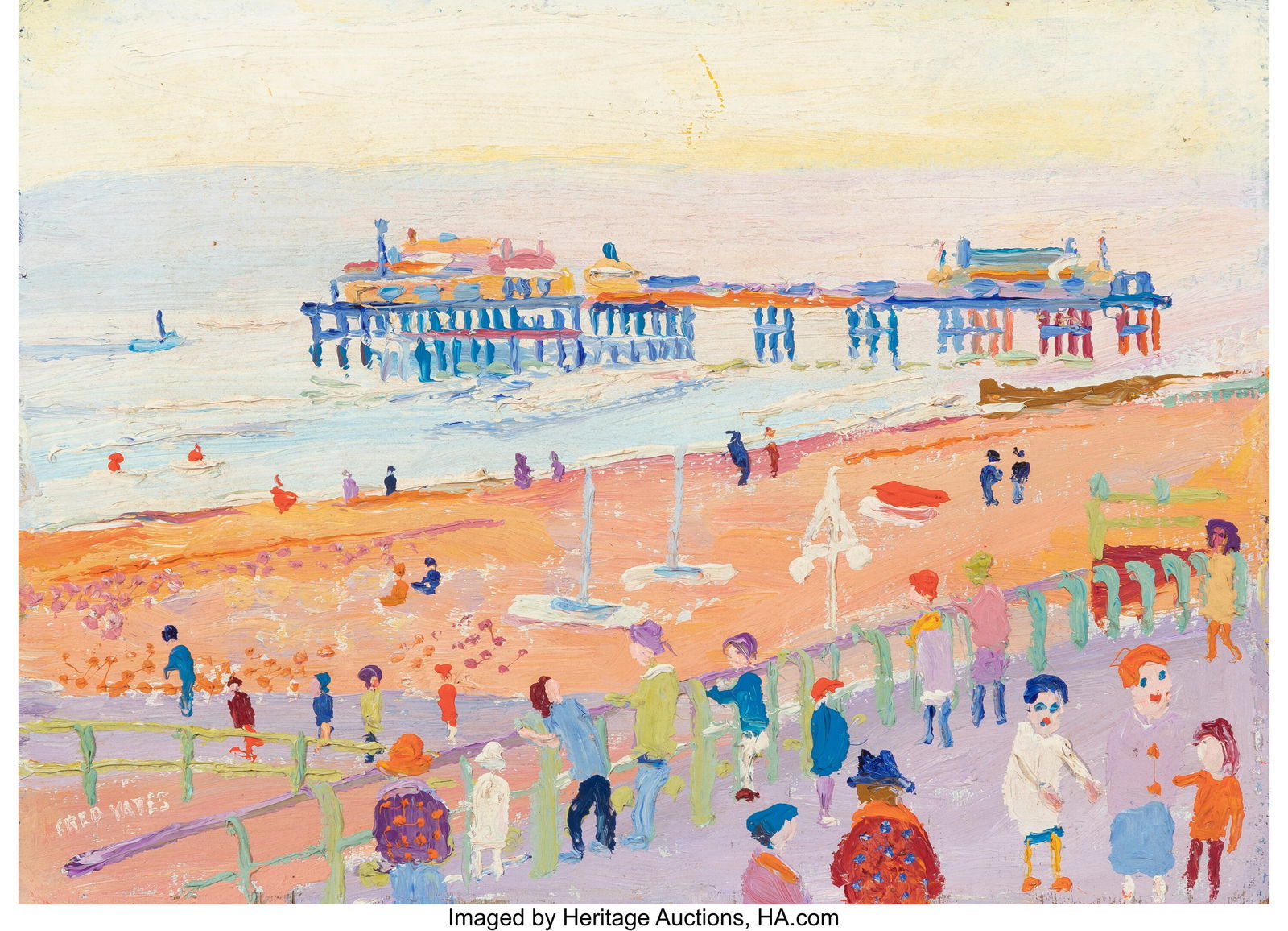 Fred Yates (1922-2008) Brighton Pier Oil on pane: Fred Yates (1922-2008) Brighton Pier Oil on panel 10-1/4 x 14 inches (26.0 x 35.6 cm) Signed lower left: Fred Yates PROVENANCE: The Estate of the Arti