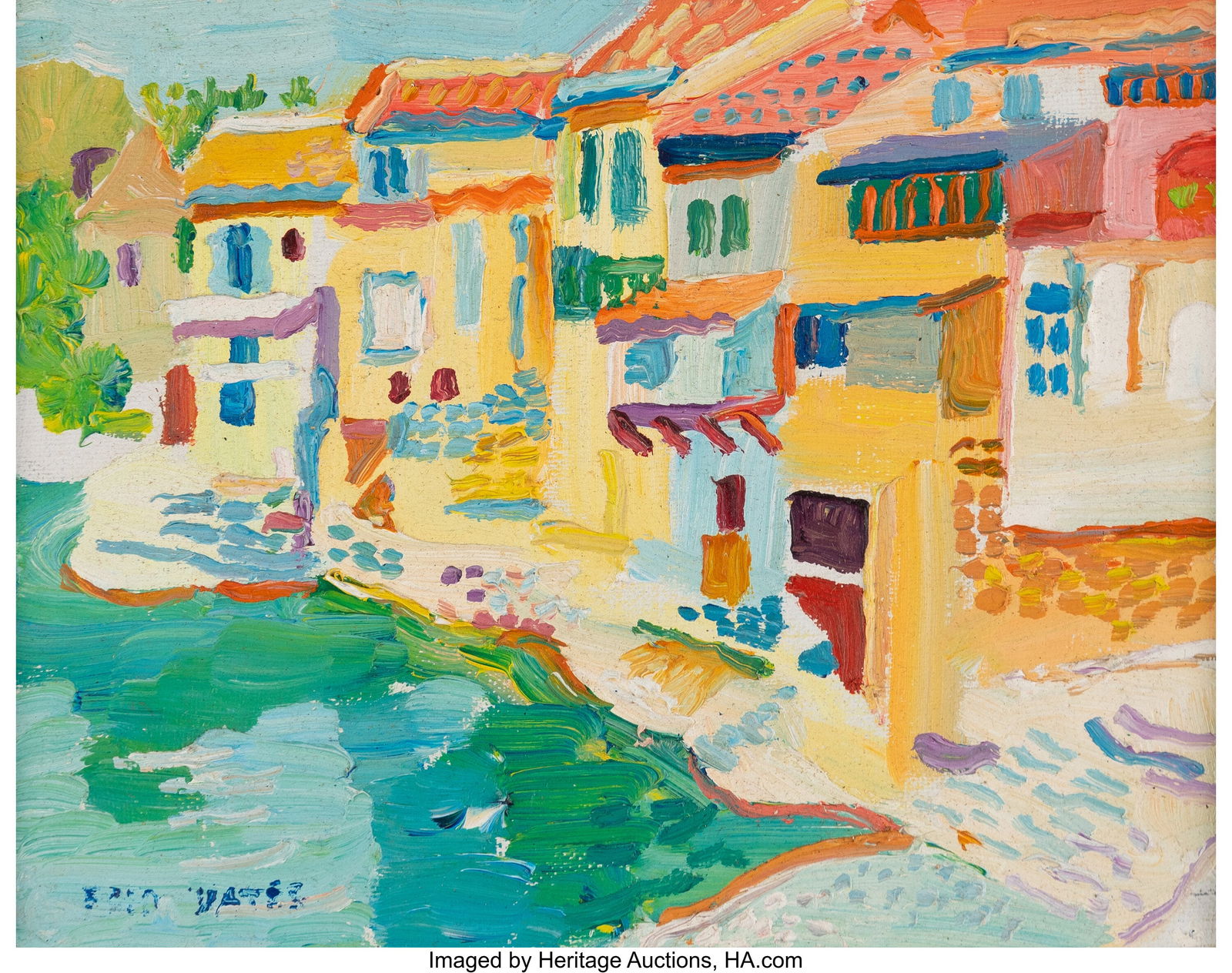 Fred Yates (1922-2008) Provence Oil on canvas 7-: Fred Yates (1922-2008) Provence Oil on canvas 7-1/2 x 9-1/2 inches (19.1 x 24.1 cm) Signed lower left: Fred Yates PROVENANCE: The Estate of the Ar