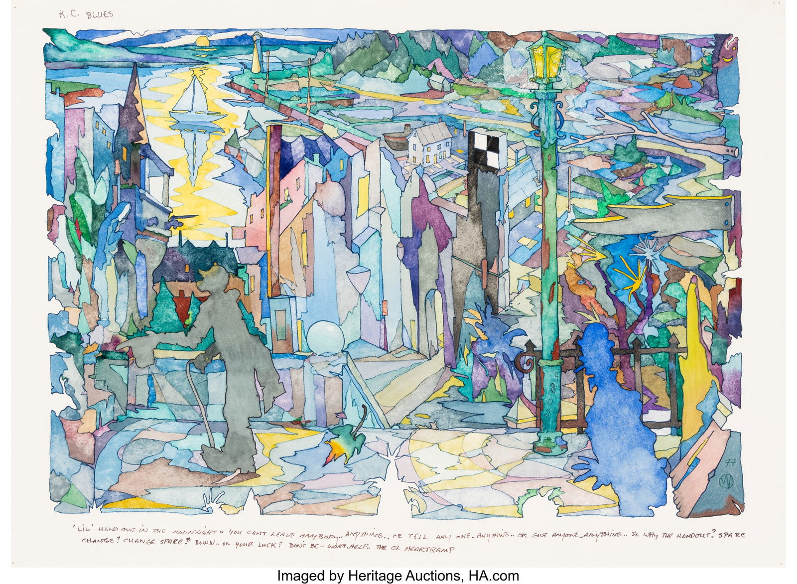 William T. Wiley (1937-2021) K.C. Blues, 1977 Wa (1 of 2)