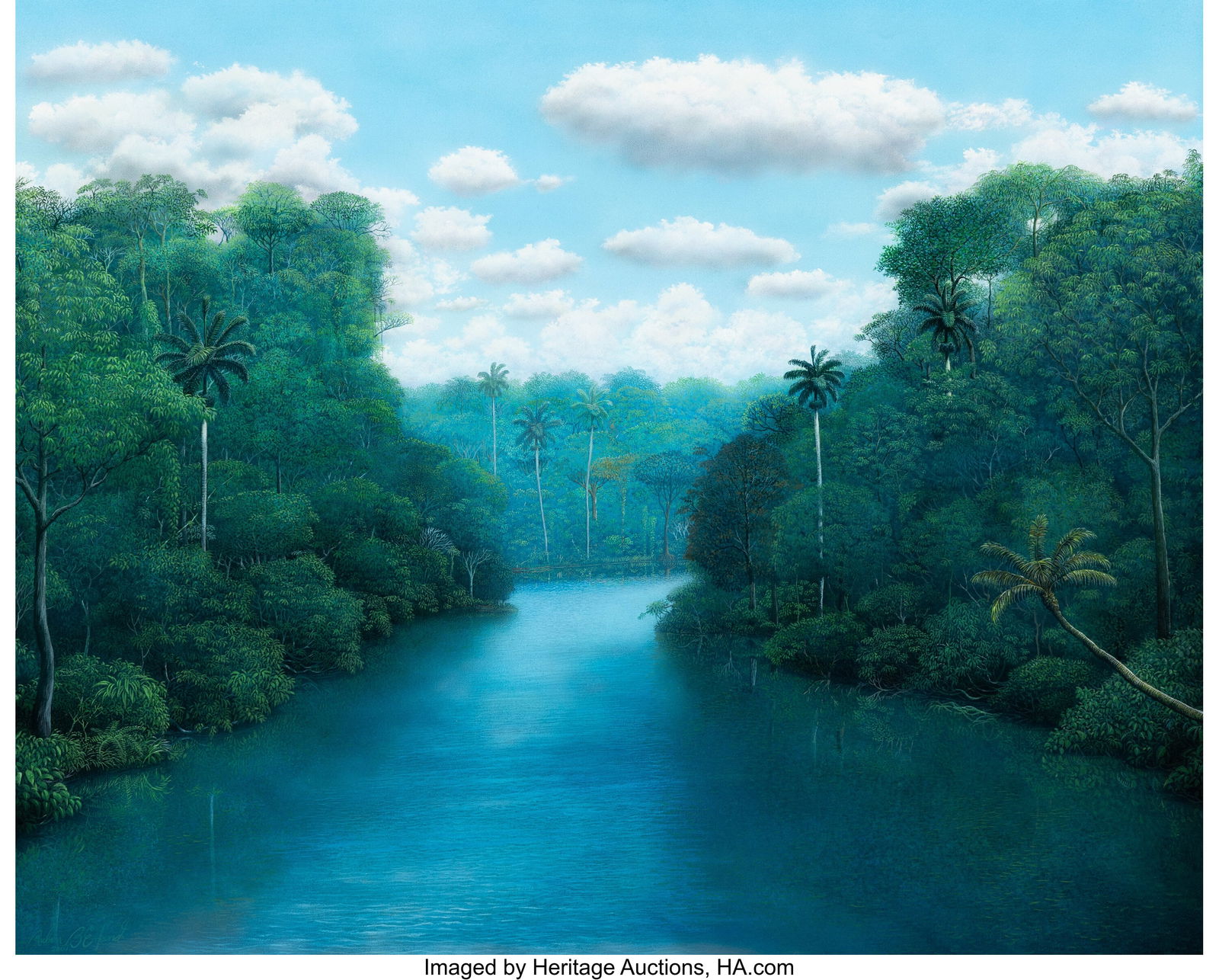 Ruben Berland (b. 1955) Sobre Aguas Tranquilas,: Ruben Berland (b. 1955) Sobre Aguas Tranquilas, 2001 Acrylic on canvas 24 x 30 inches (61.0 x 76.2 cm) Signed and dated lower left: Ruben Berland &