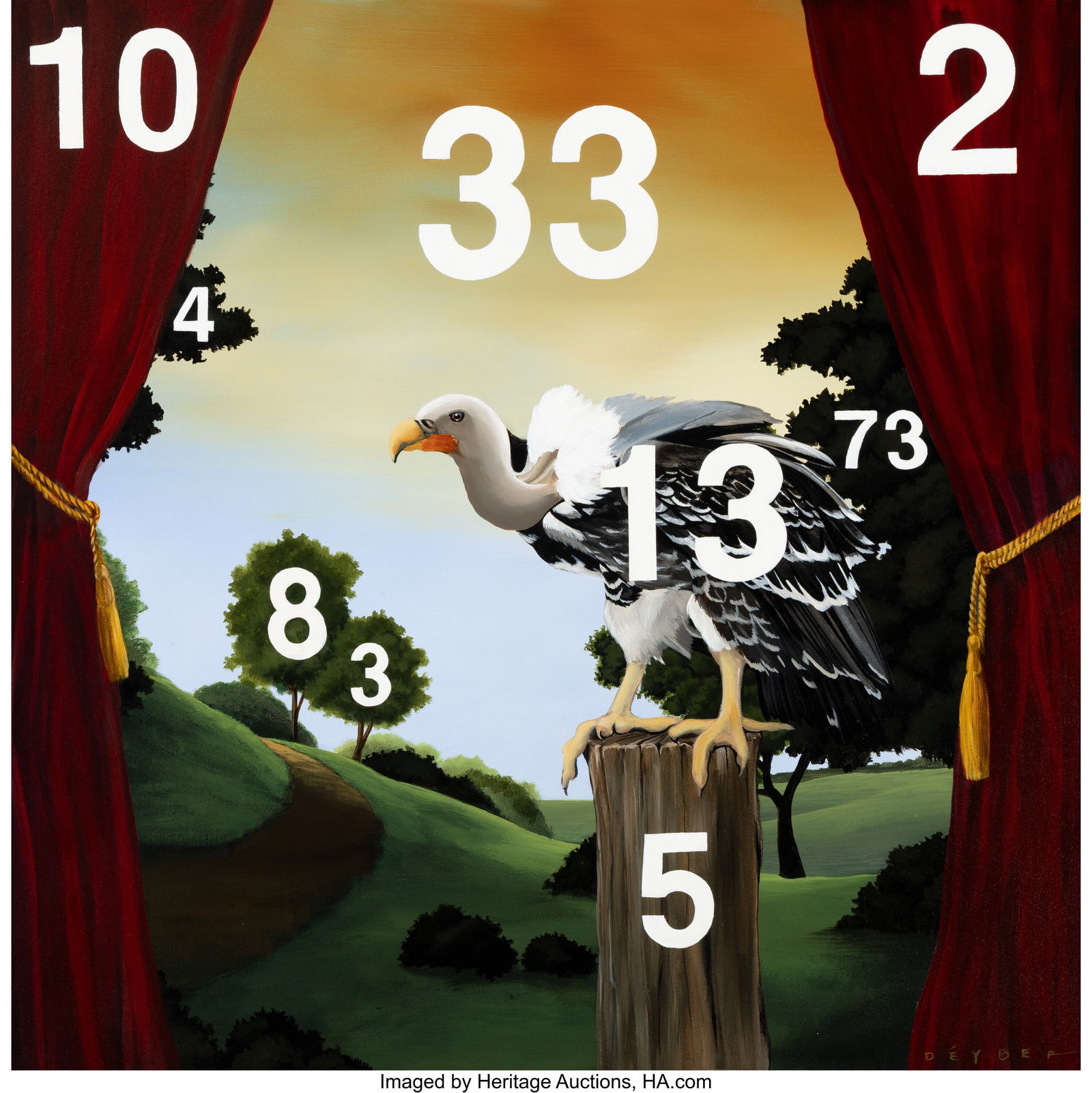 Robert Deyber (b. 1955) Paint by Numbers III Acr: Robert Deyber (b. 1955) Paint by Numbers III Acrylic on canvas 36 x 36 inches (91.4 x 91.4 cm) Signed lower right: Deyber PROVENANCE: Martin Lawren