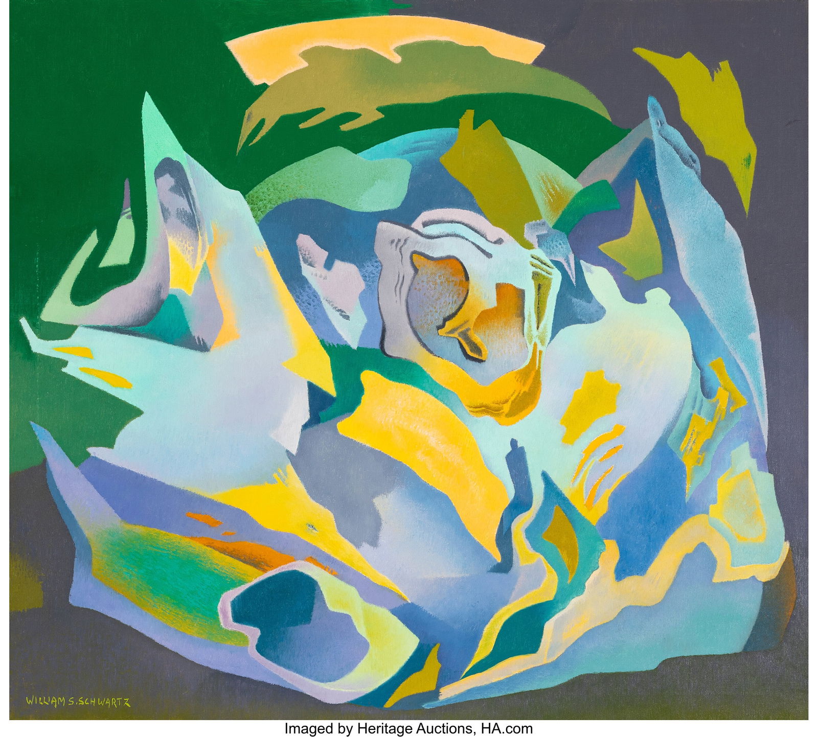 William S. Schwartz (1896-1977) Symphonic Forms: William S. Schwartz (1896-1977) Symphonic Forms from the Sea #2, 1967 Oil on canvas 36 x 40 inches (91.4 x 101.6 cm) Signed lower left: William