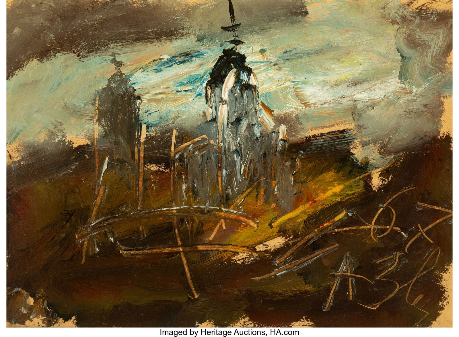 Anatoly Zverev (1931-1986) Church, 1967 Oil on c (1 of 3)