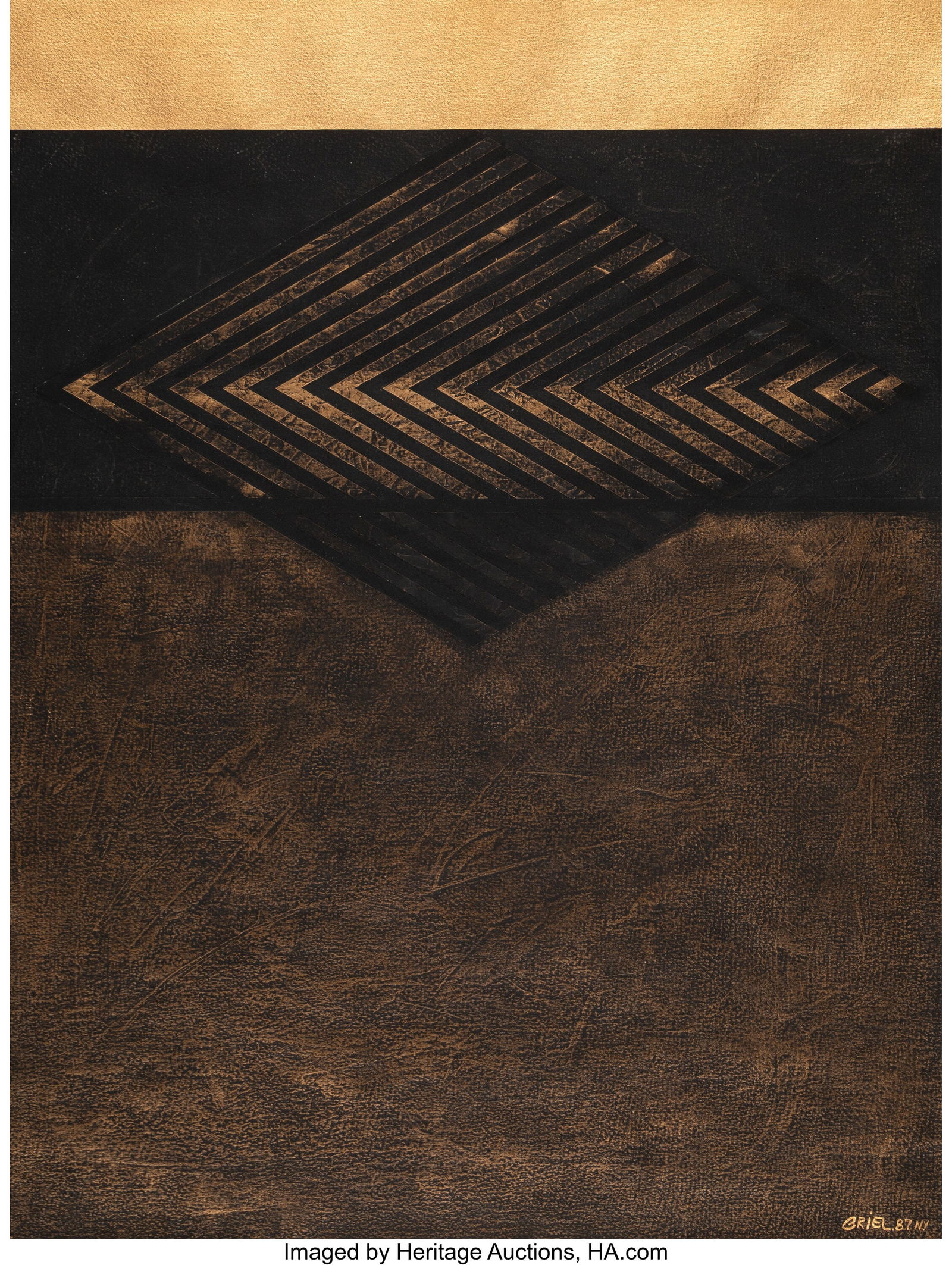 Ernesto Briel (1943-1992) Night Series 1:00AM, 1: Ernesto Briel (1943-1992) Night Series 1:00AM, 1987 Oil on paper 23-7/8 x 18 inches (60.6 x 45.7 cm) Signed and dated lower right: Briel.