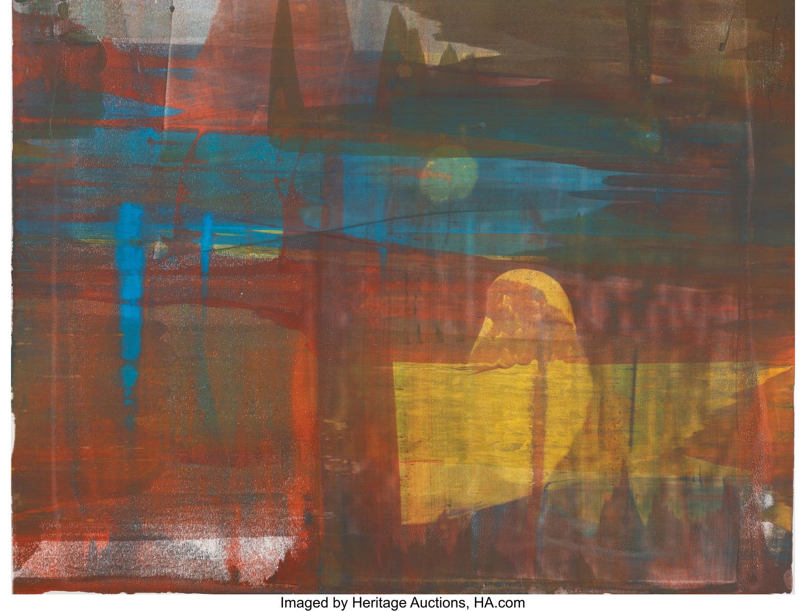 Liu Jian (b. 1961) Untitled, 1999 Monoprint on p: Liu Jian (b. 1961) Untitled, 1999 Monoprint on paper 25 x 19 inches (63.5 x 48.3 cm) (sheet) Signed and dated lower right: Jian Liu /