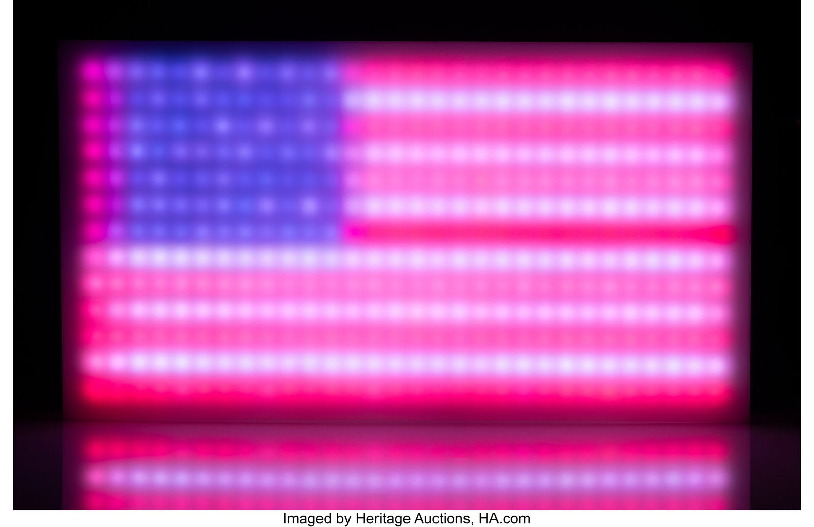 Leo Villareal (b. 1967) Flag, 2010 LEDs, Plexigl: Leo Villareal (b. 1967) Flag, 2010 LEDs, Plexiglas, custom software, electrical hardware, and wood 18 x 32 x 5 inches (45.7 x 81.3 x 12.7 cm) (overall) Ed. 1/10 PROVENANCE: Gering & Lopez Gallery, New