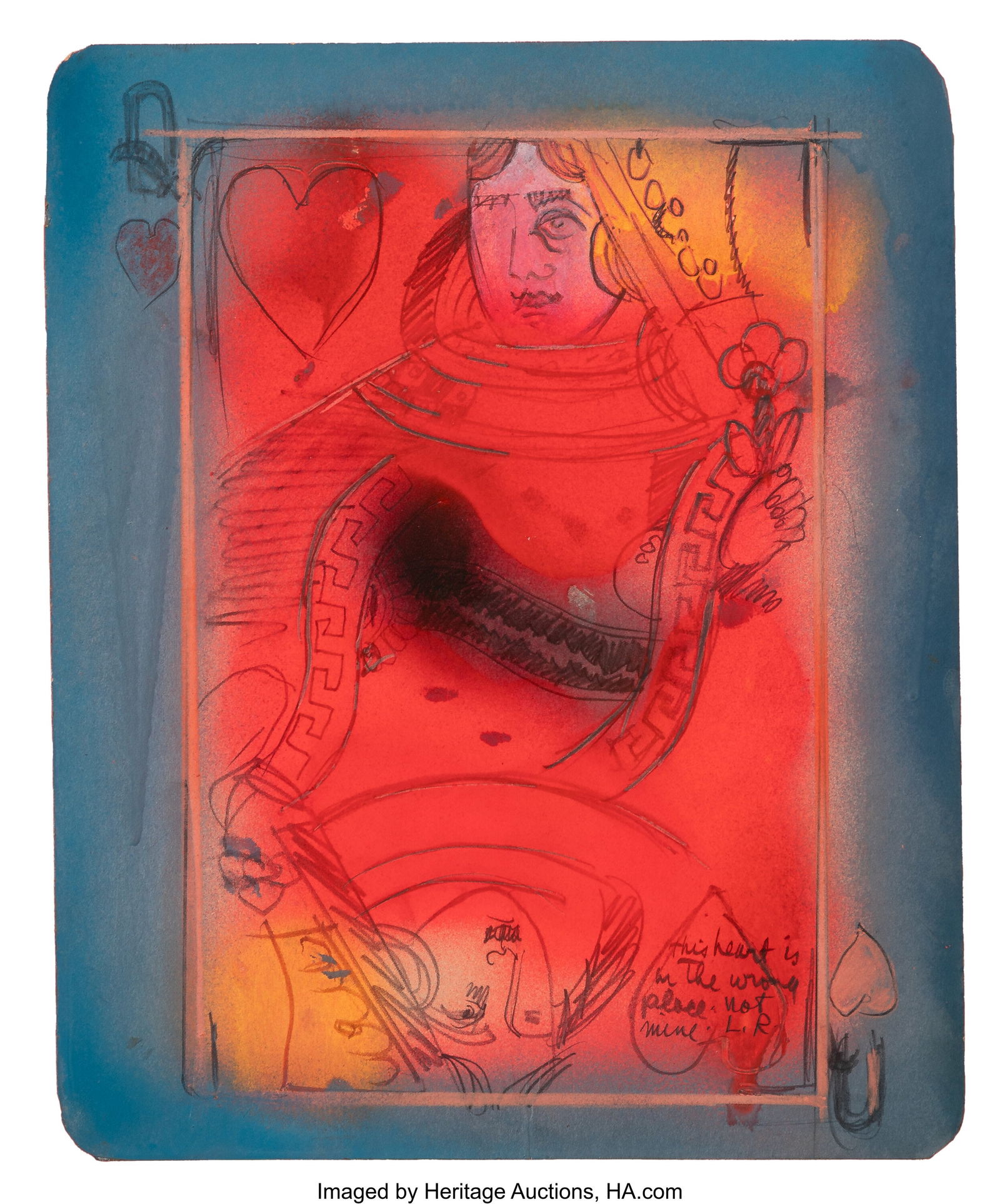 Larry Rivers (1923-2002) Untitled (Queen of Hear (1 of 2)