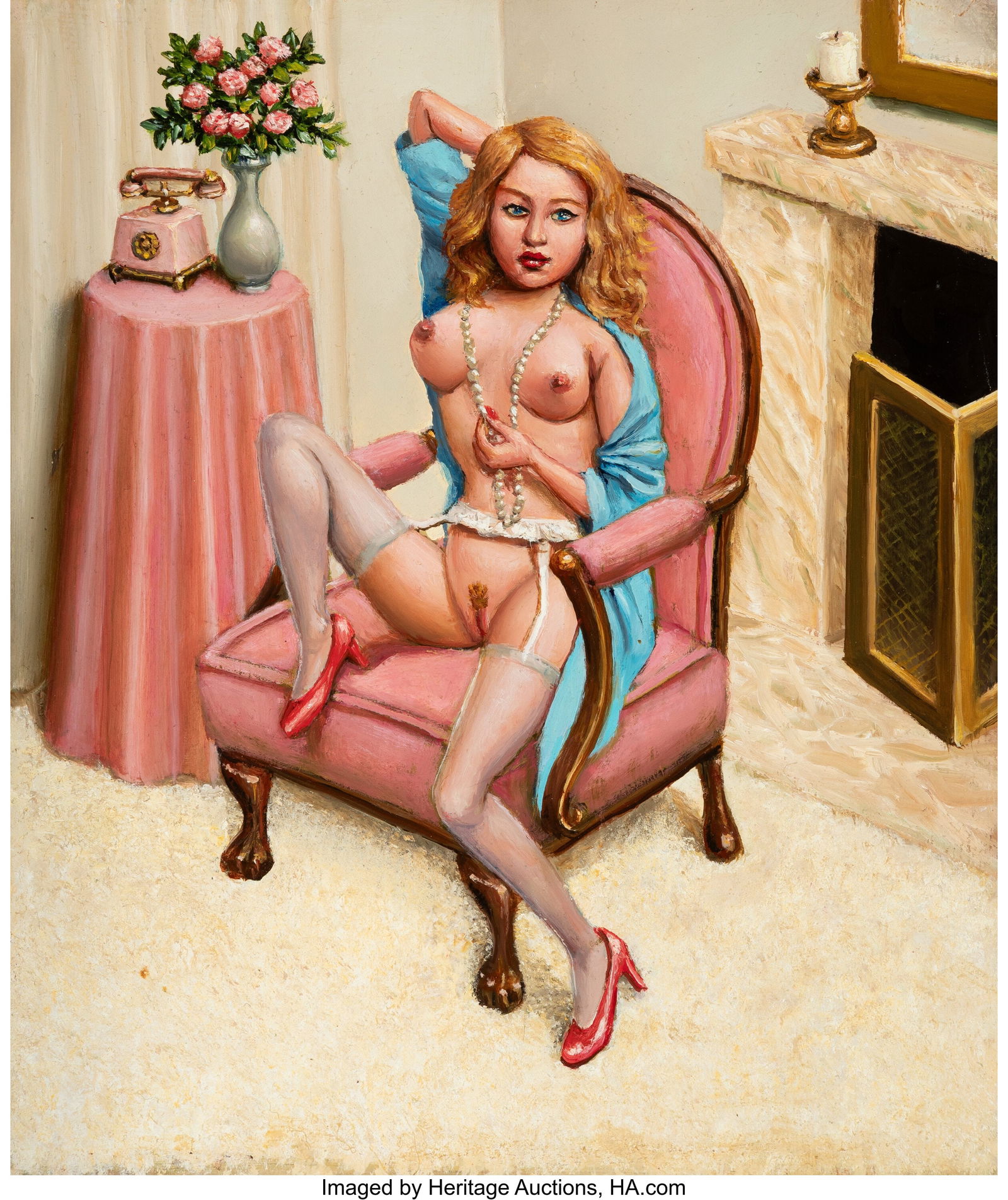 Marion Peck (b. 1963) Pink Girl, 2000 Oil on pan: Marion Peck (b. 1963) Pink Girl, 2000 Oil on panel 13-3/4 x 11-3/4 inches (34.9 x 29.8 cm) Signed, dated, and titled on the