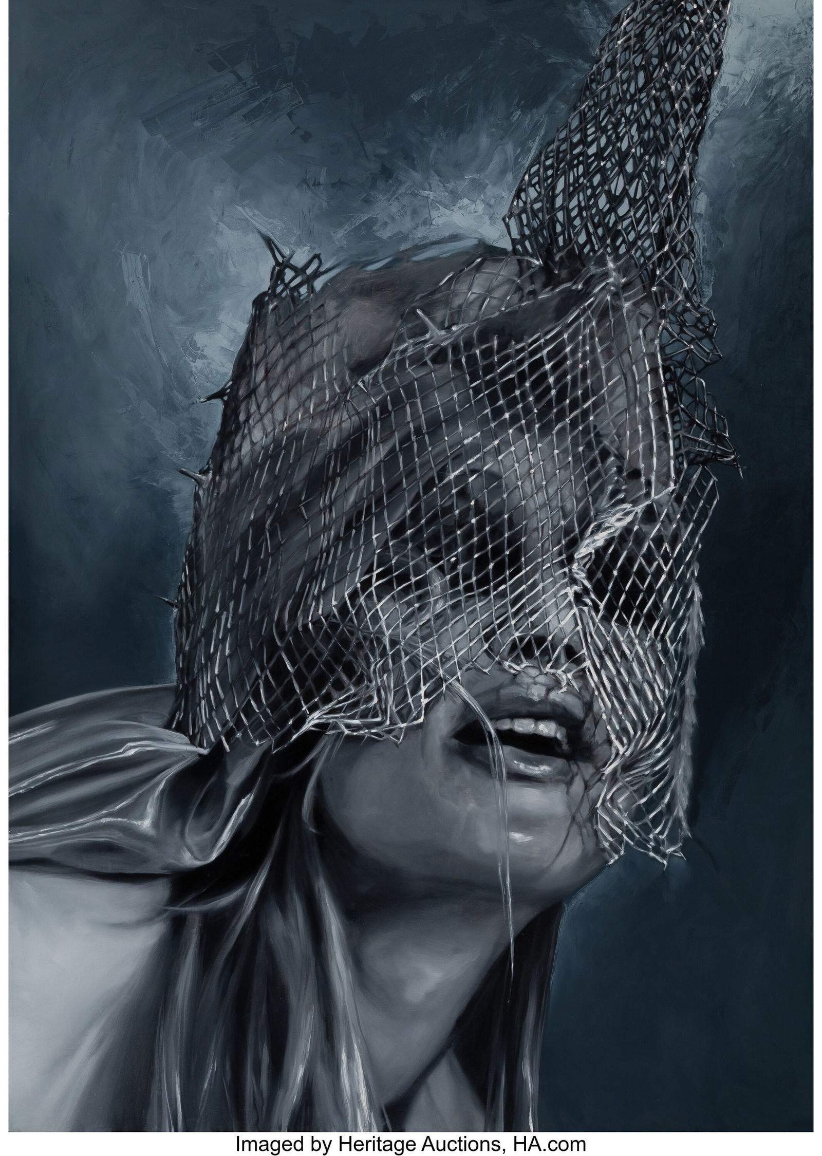 Grace Roselli (b. 1960) OMP #1 from Our Marvelou: Grace Roselli (b. 1960) OMP #1 from Our Marvelous Punishment series, 2011 Oil on canvas 84 x 60 inches (213.4 x 152.4 cm) Signed, dated,