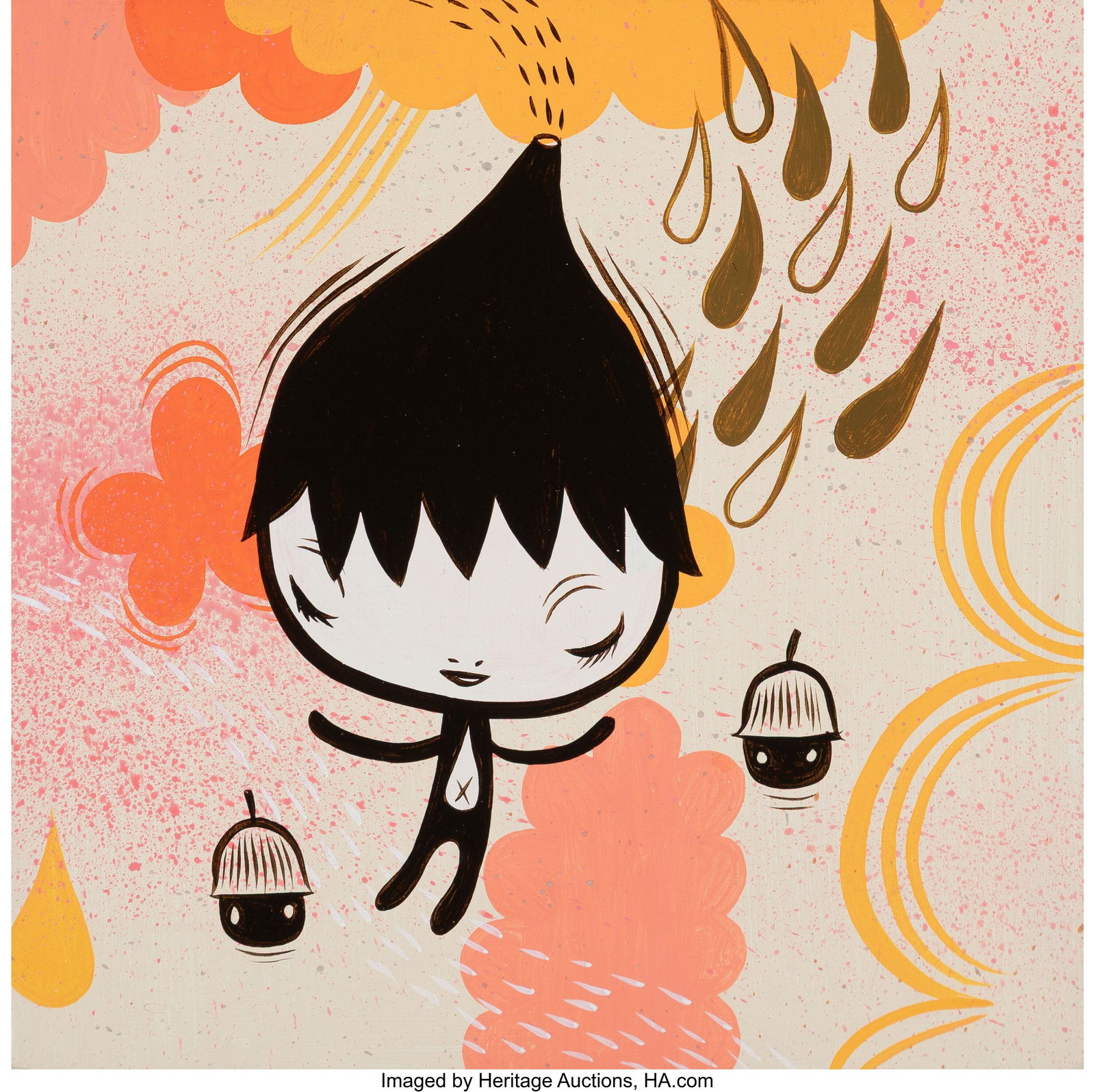 Jeremiah Ketner (b. 1974) Cloud Catcher, 2005 Ac: Jeremiah Ketner (b. 1974) Cloud Catcher, 2005 Acrylic on panel 7 x 7 inches (17.8 x 17.8 cm) Signed, dated, and titled on the reverse: