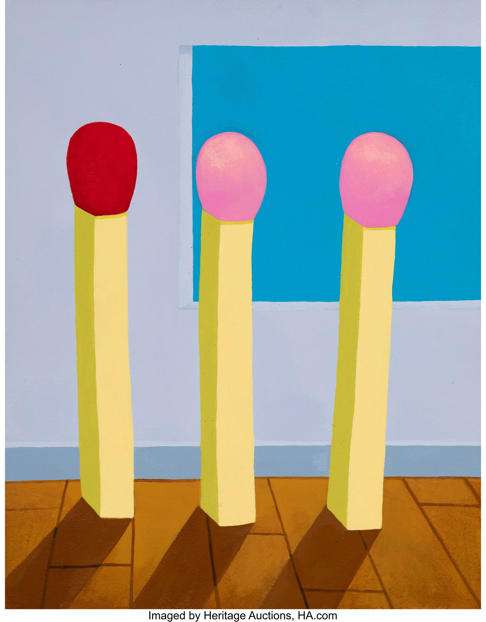 Jenaro Goode (20th Century) 3 Matches, 2018 Acry: Jenaro Goode (20th Century) 3 Matches, 2018 Acrylic on paper 14 x 11 inches (35.6 x 27.9 cm) (sheet) Signed, dated, and titled on the reve
