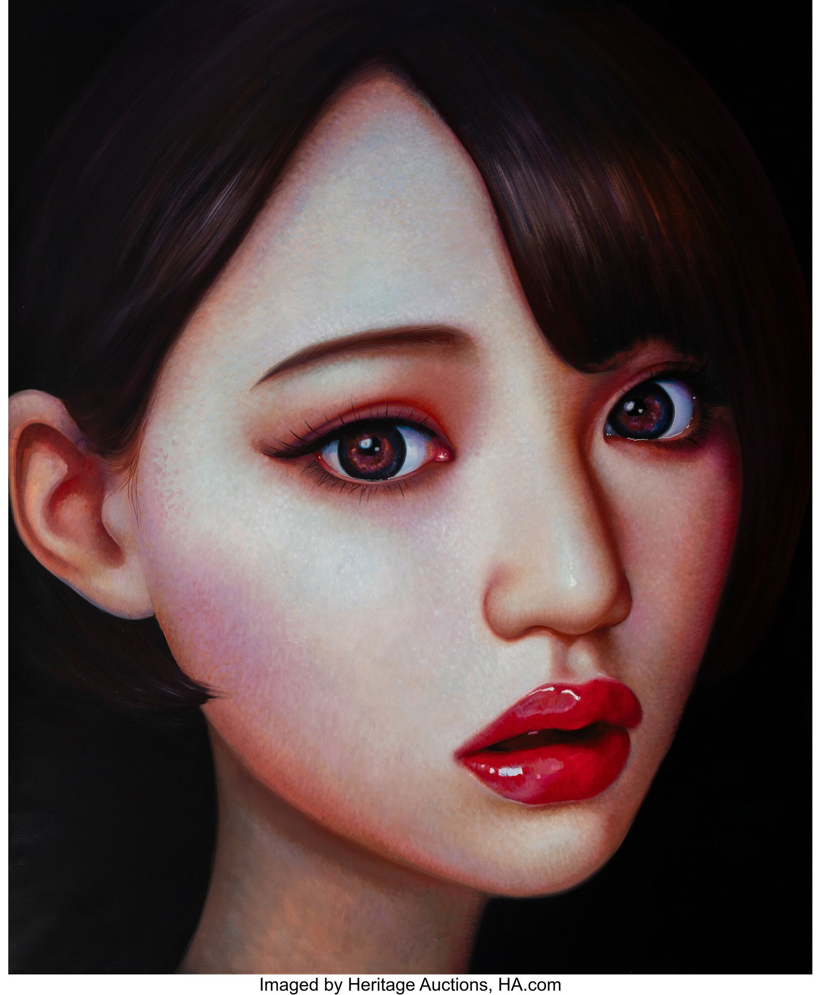 Zhang Xiangming (b. 1975) Beijing Girl, 2016 Oil: Zhang Xiangming (b. 1975) Beijing Girl, 2016 Oil on canvas 70-1/4 x 58-1/2 inches (178.4 x 148.6 cm) Signed and dated on the reverse: &lpar