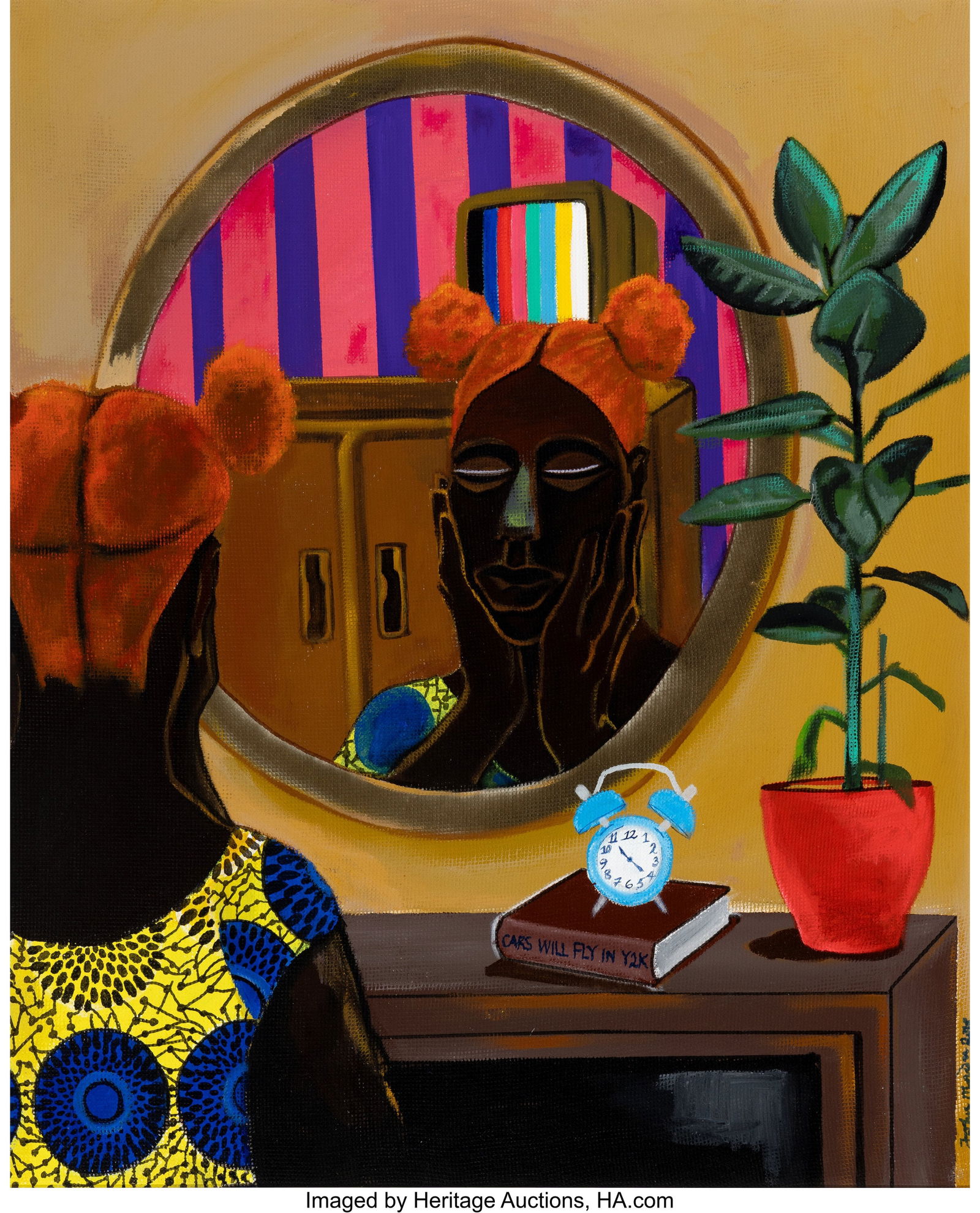 John Madu (b. 1983) Can't Wait from Before 4pm s: John Madu (b. 1983) Can't Wait from Before 4pm series, 2018 Acrylic on canvas board 42 x 3 inches (106.7 x 7.6 cm) Signed and dated lower right: Jo