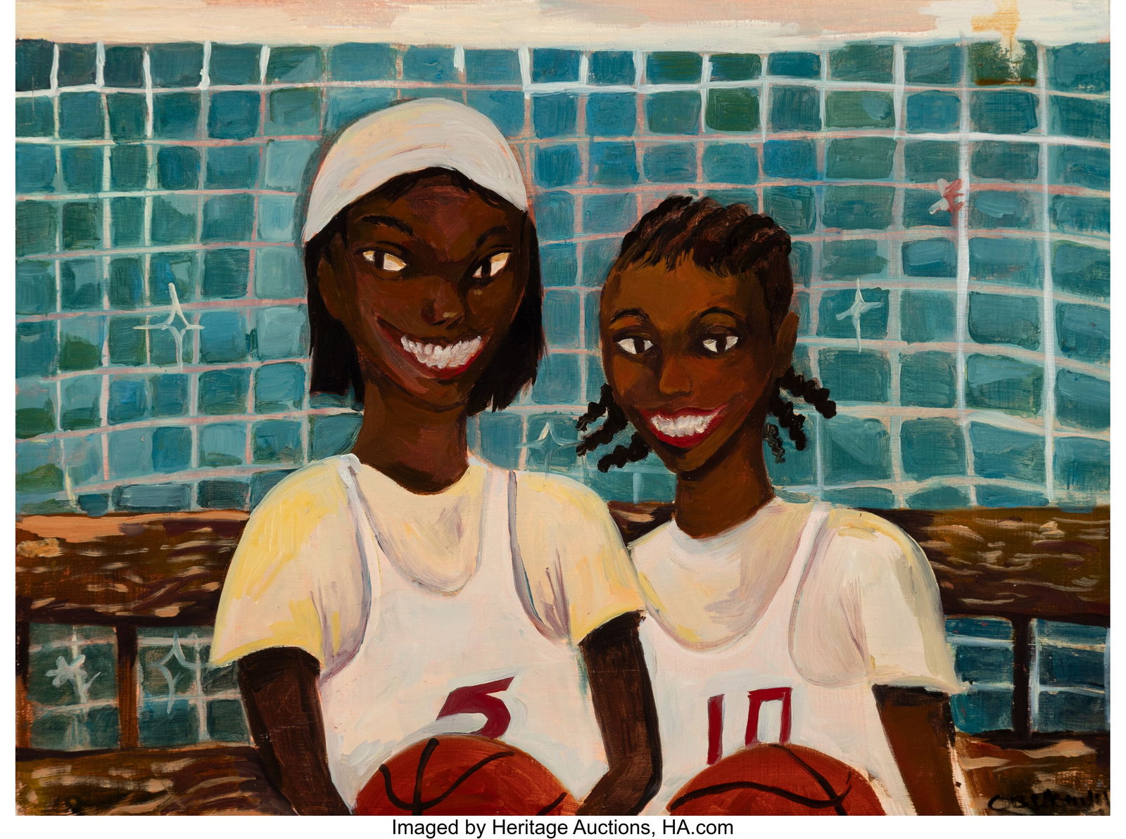 Obi Agwam (b. 1999) Bayside, 2020 Oil on panel 9: Obi Agwam (b. 1999) Bayside, 2020 Oil on panel 9 x 12 inches (22.9 x 30.5 cm) Signed lower right: Obi Agwam Signed, dated, and inscribe