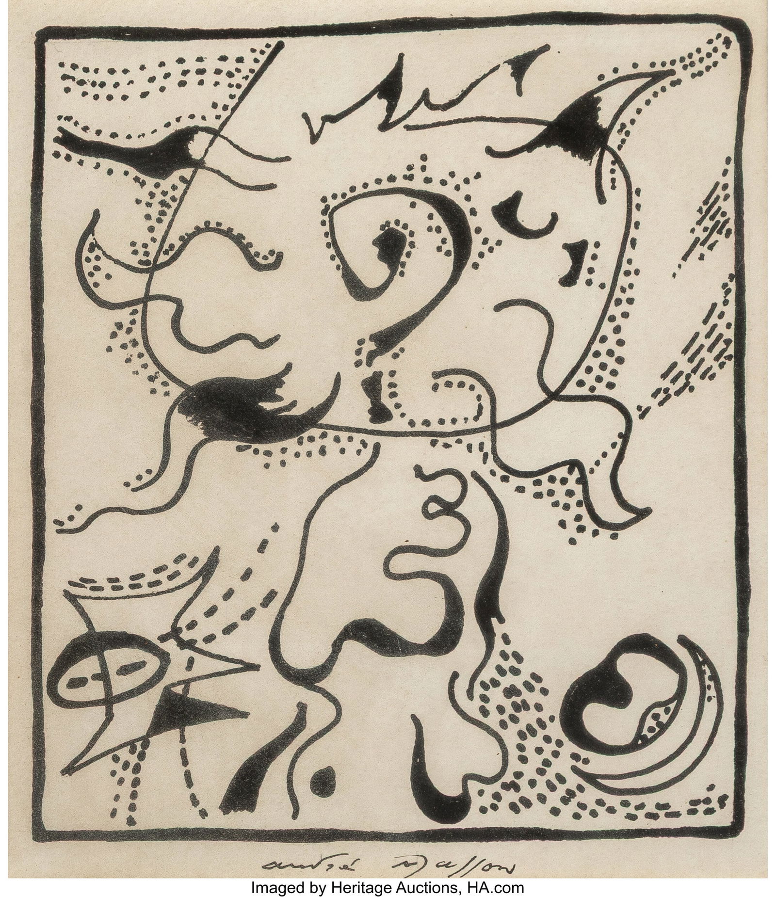 André Masson (1896-1987) La Veilleé (The Vigil (1 of 4)