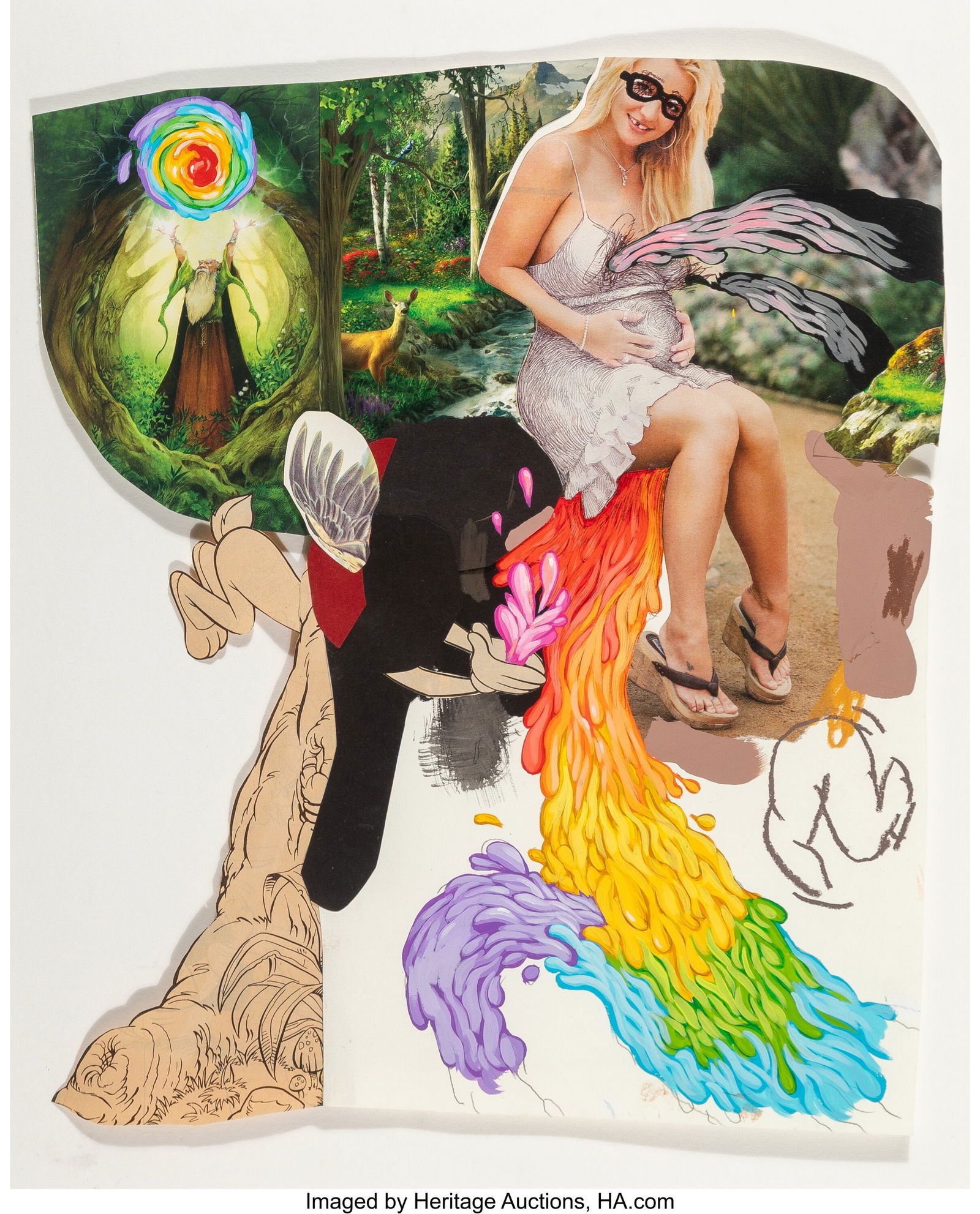 Adam Janes (b. 1976) That's Some Magical Shit!,: Adam Janes (b. 1976) That's Some Magical Shit!, 2007 Mixed media on paper 16-3/4 x 14 inches (42.5 x 35.6 cm) (sheet) Signed and dated