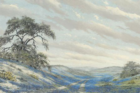 WILLIAM A. SLAUGHTER (American, 1923-2003) Valle: WILLIAM A. SLAUGHTER (American, 1923-2003)Valley of BluebonnetsOil on canva