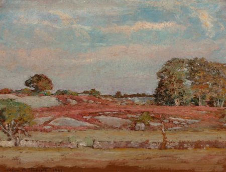 ALLEN BUTLER TALCOTT (American, 1867-1908) Rocks: ALLEN BUTLER TALCOTT (American, 1867-1908) Rocks and Barberry, 1901 Oil on pa