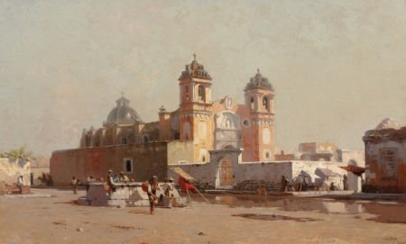 HOWARD RUSSELL BUTLER (American, 1856-1934) Chur: HOWARD RUSSELL BUTLER (American, 1856-1934) Church of Santa Anna in Mexico, 1885