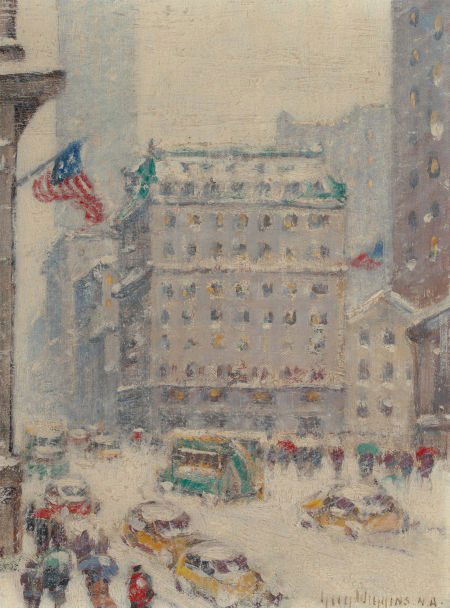 GUY CARLETON WIGGINS (American, 1883-1962) Fifth: GUY CARLETON WIGGINS (American, 1883-1962)Fifth Avenue in Winter, circa late 19