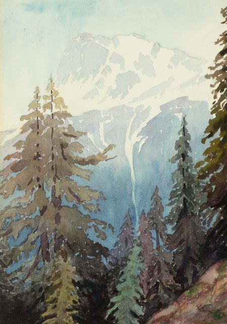 CHRISTIAN JORGENSEN (American, 1860-1935) El Cap: CHRISTIAN JORGENSEN (American, 1860-1935)El Capitan, YosemiteWatercolor on