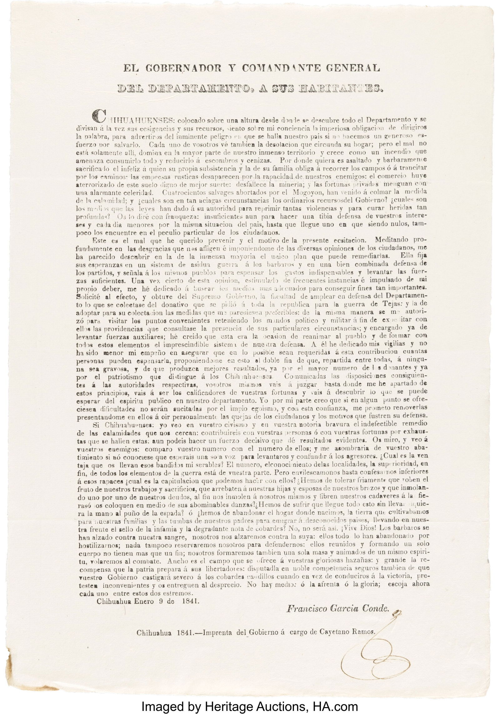 [Santa Fe Expedition]. Francisco Garcia Conde Br (1 of 1)