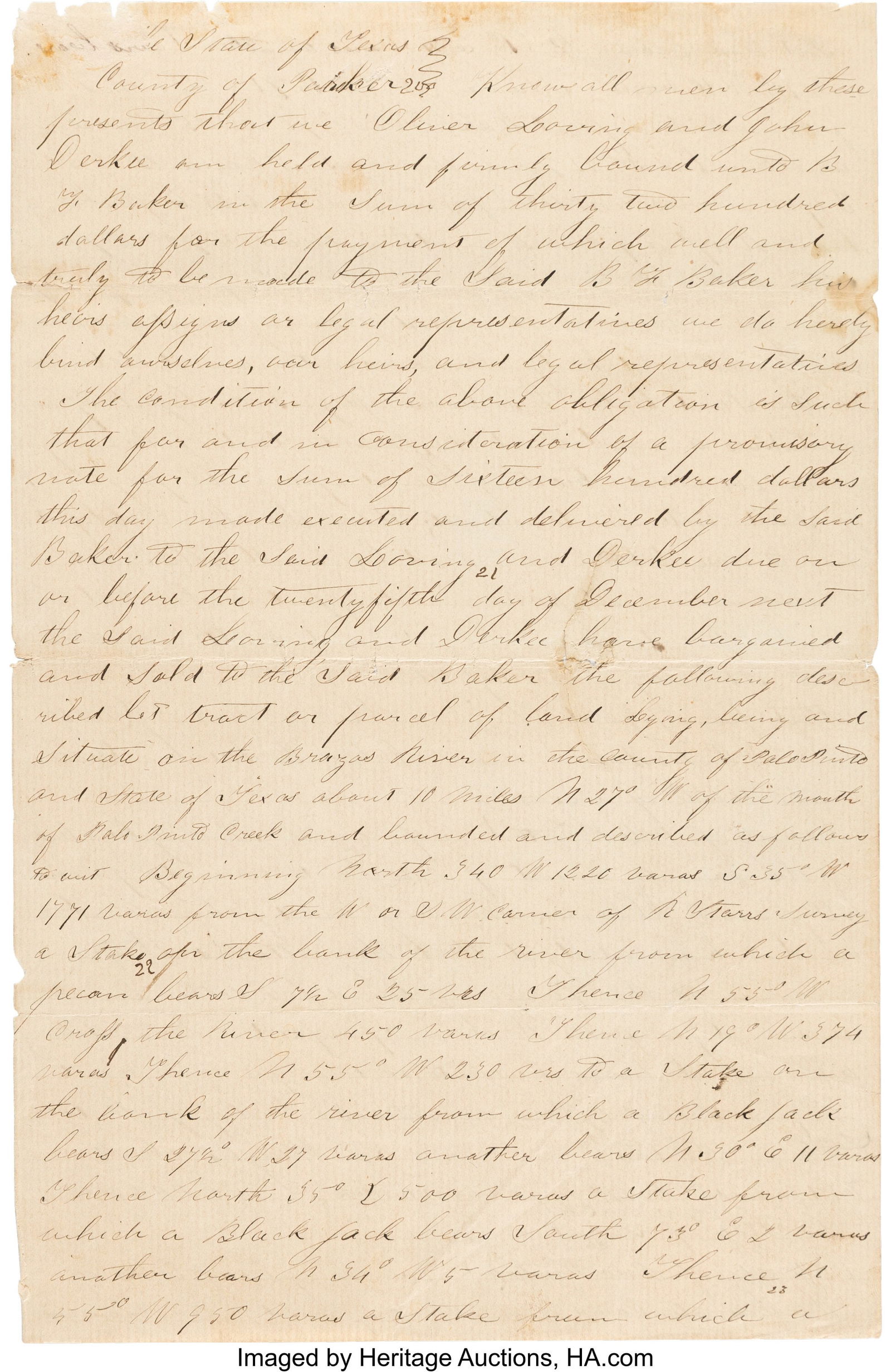 Period File Copy in a Clerical Hand of a Land Sa (1 of 2)