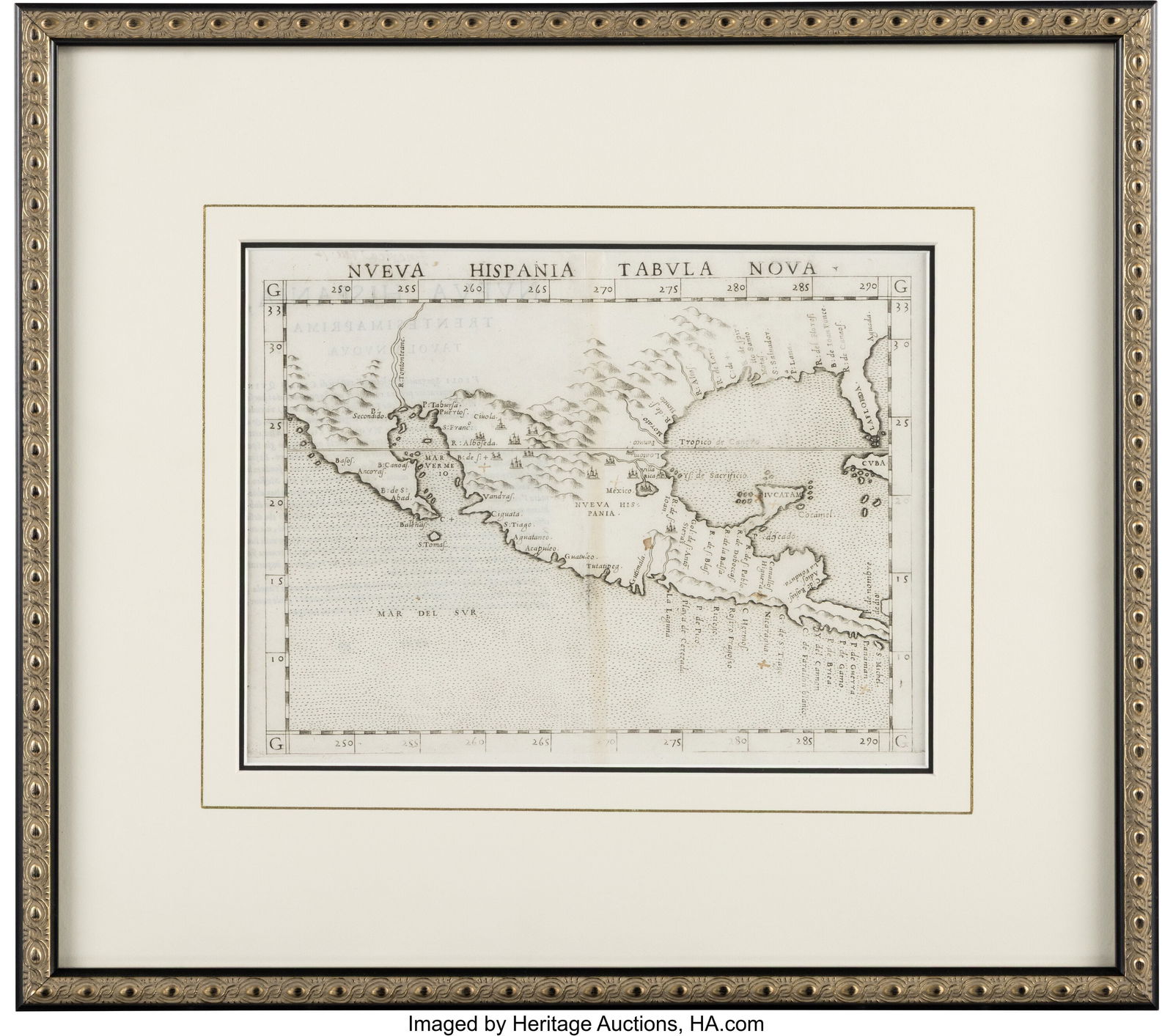 Girolamo Ruscelli. Nueva Hispania Tabula Nova. [ (1 of 1)