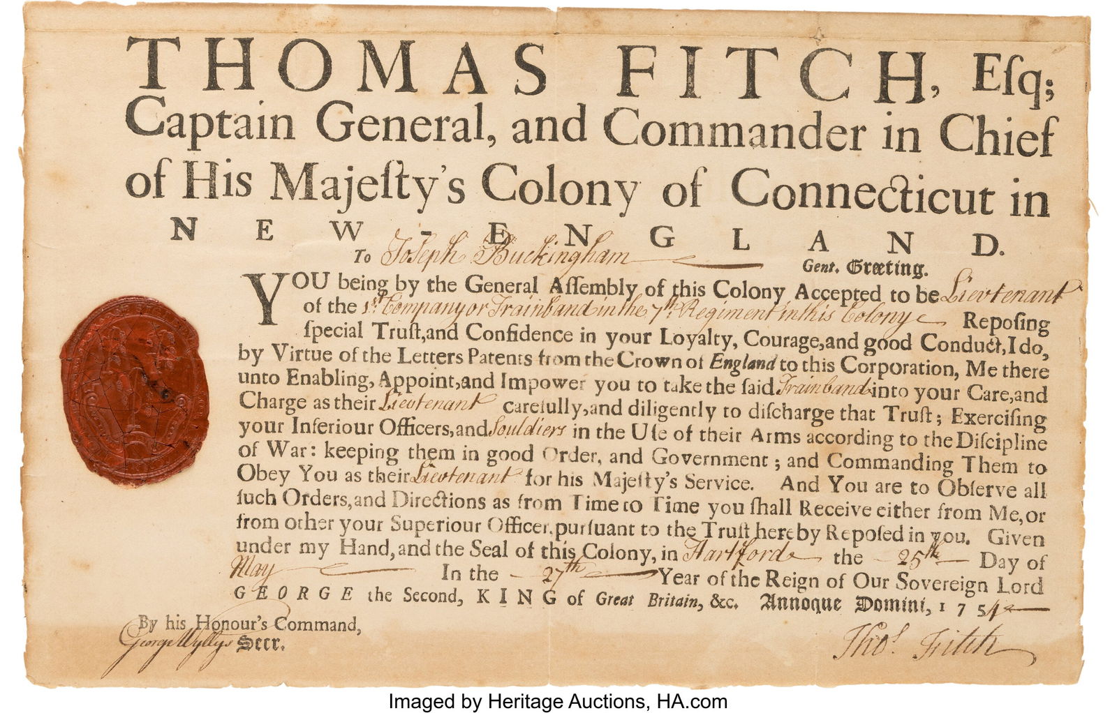 [French and Indian War]. Thomas Fitch Military A (1 of 2)