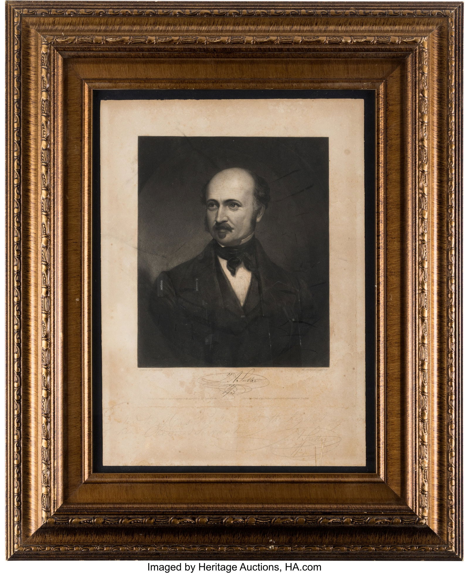John Sutter Signed Engraving. 10 1/2 x 14 3/4 (s (1 of 2)