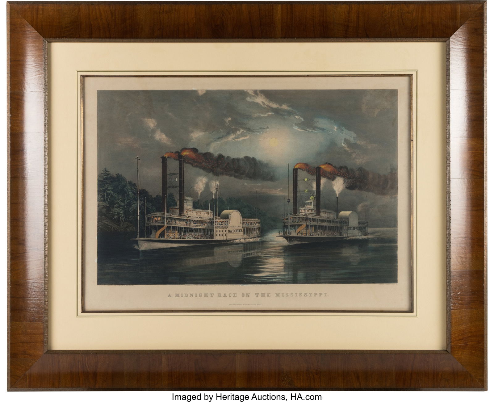 Currier & Ives. A Midnight Race on the Mississip (1 of 1)