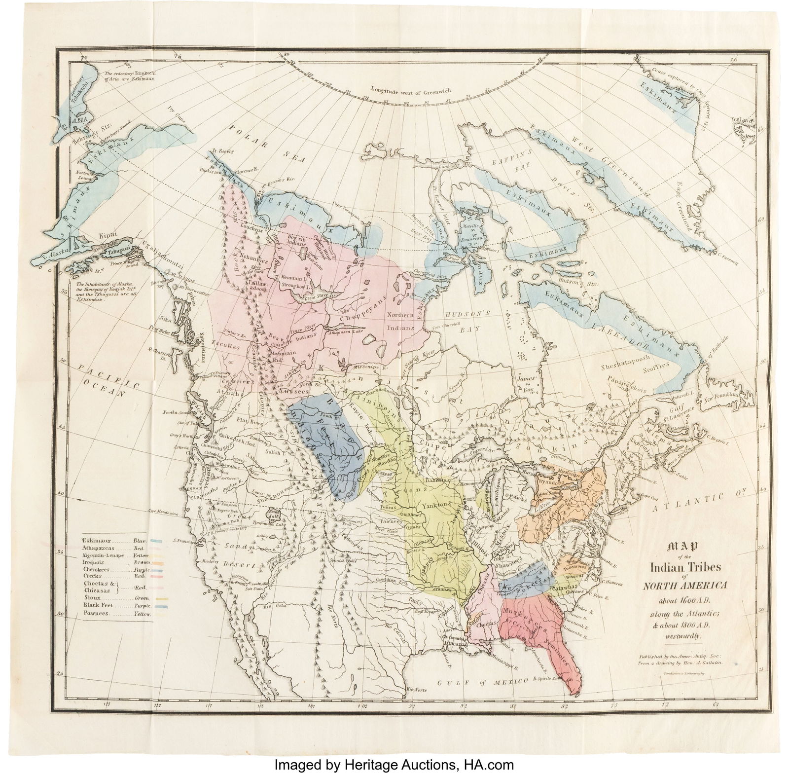 Albert Gallatin. Map of the Indian Tribes of Nor (1 of 2)