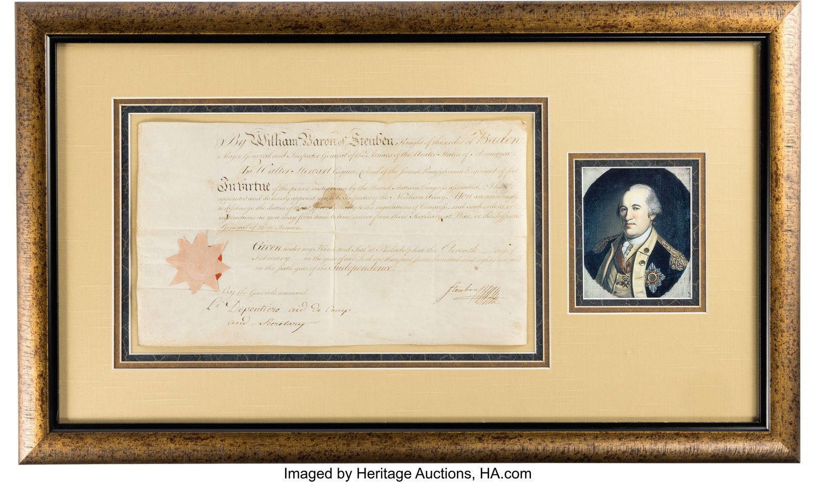 Friedrich Wilhelm von Steuben Document Signed. O (1 of 3)