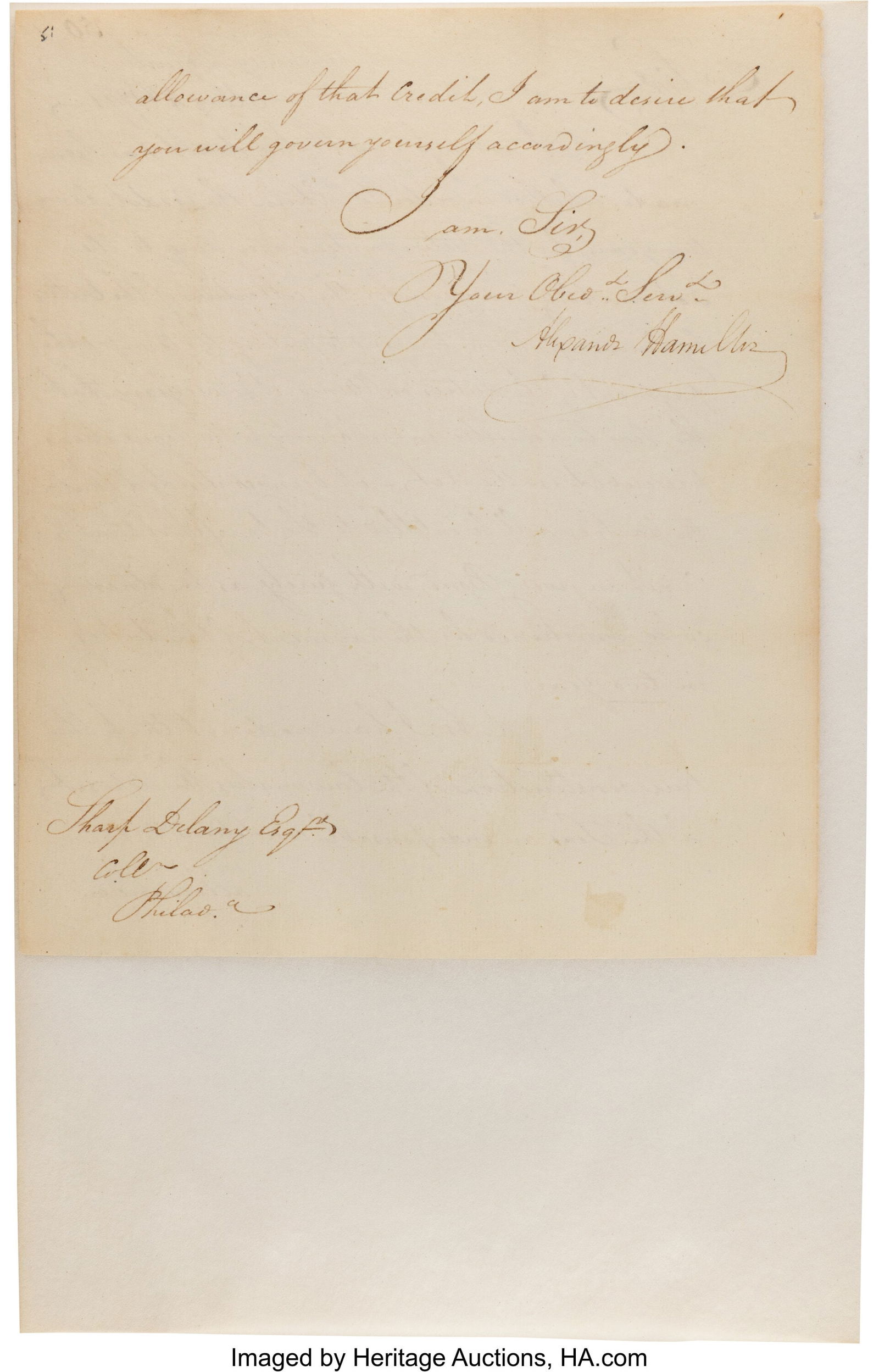 Alexander Hamilton Letter Signed. Two pages, 7 1 (1 of 2)
