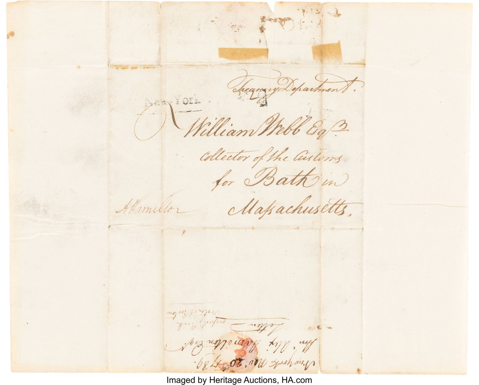 Alexander Hamilton Signature on Cover. 10 x 8 in (1 of 1)