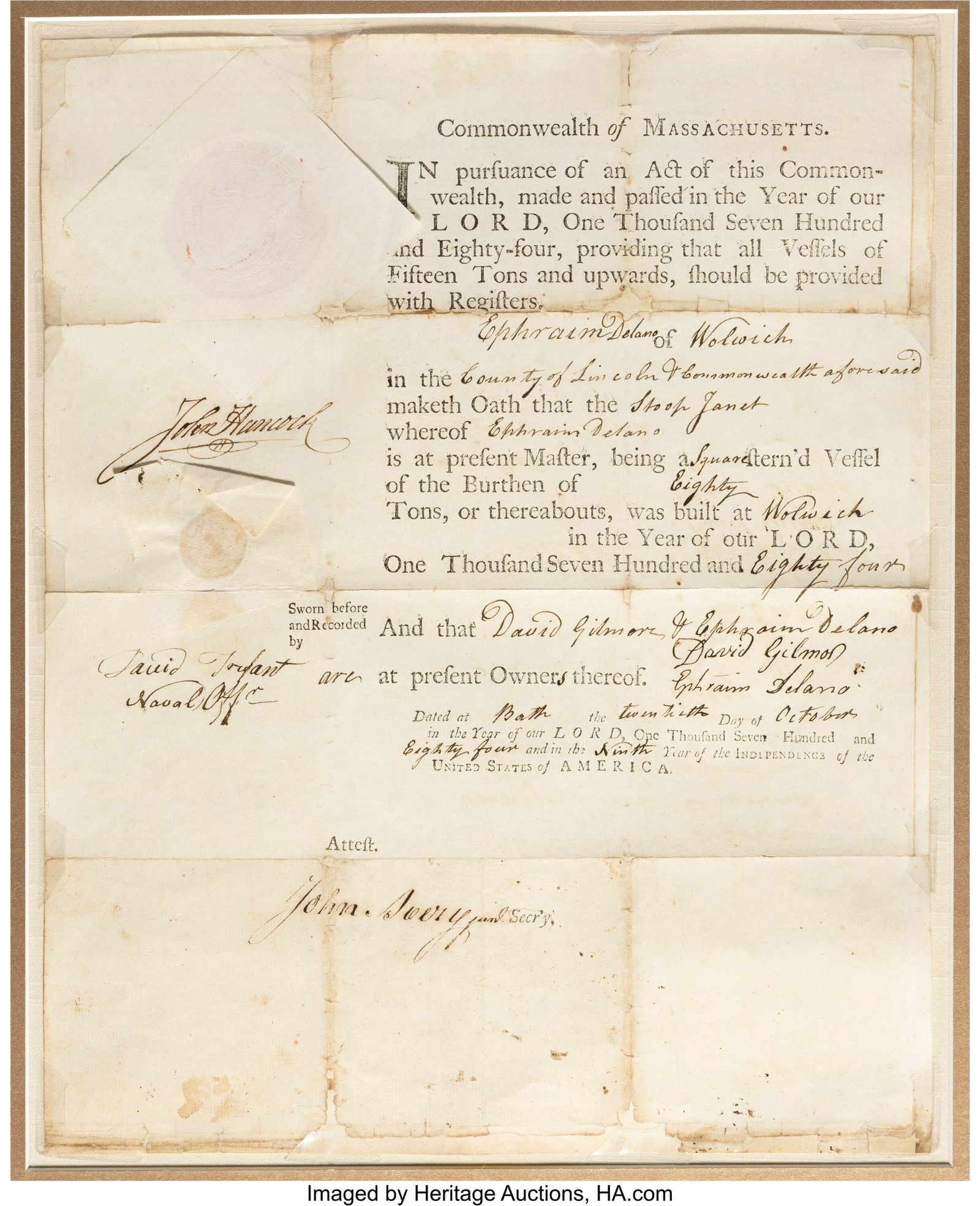 John Hancock Document Signed. One partially prin - 3