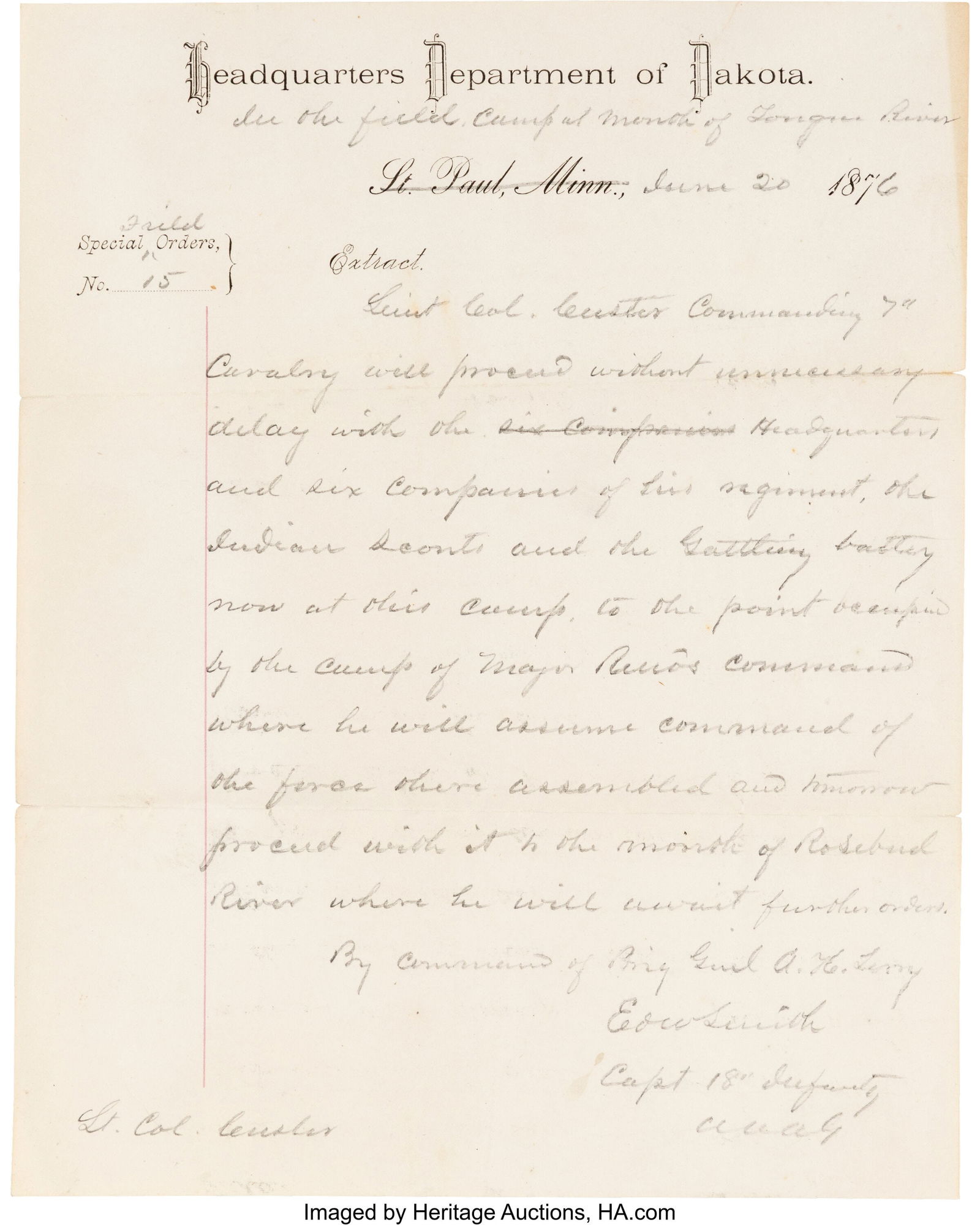 [Battle of the Little Bighorn]. Edward W. Smith (1 of 2)