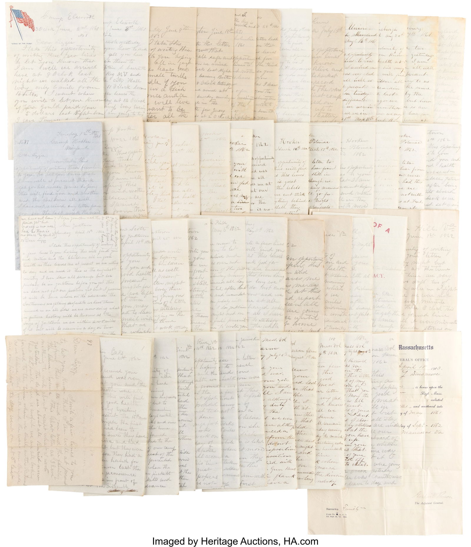 Civil War Soldier's Letter Archive by William J. (1 of 3)