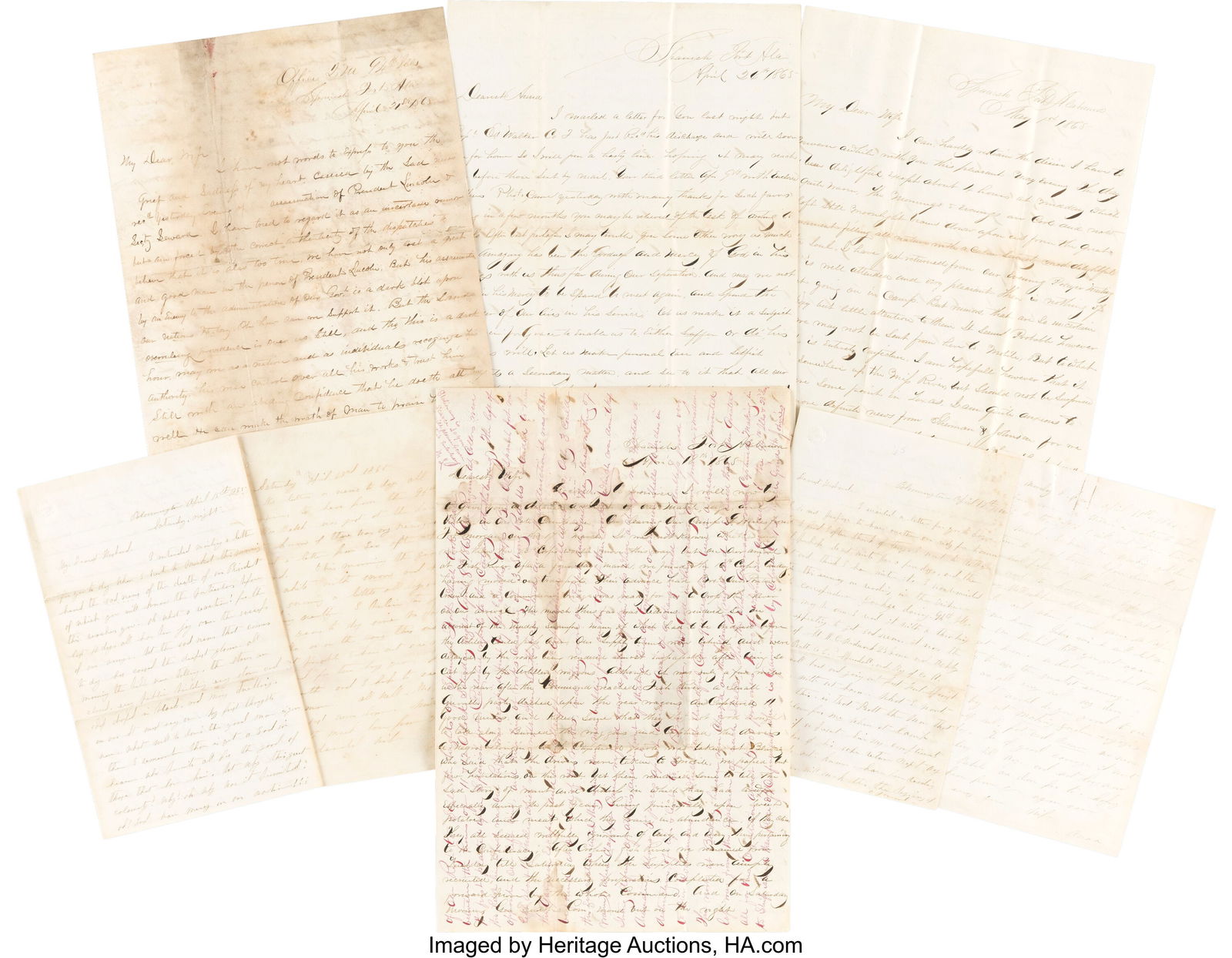 Civil War Letters (7) with Lincoln Assassination (1 of 3)