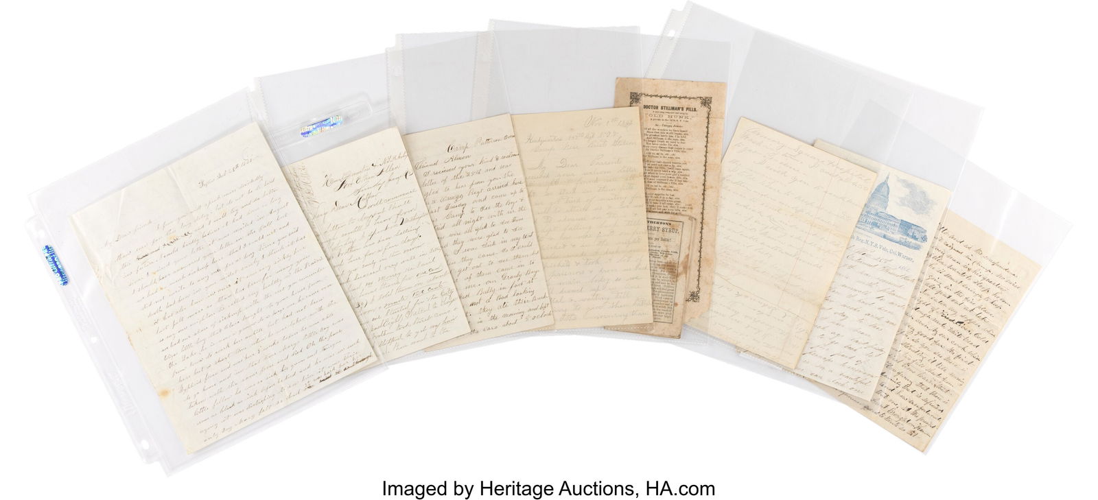 Civil War Letter Group by Soldiers Serving in Ne (1 of 1)