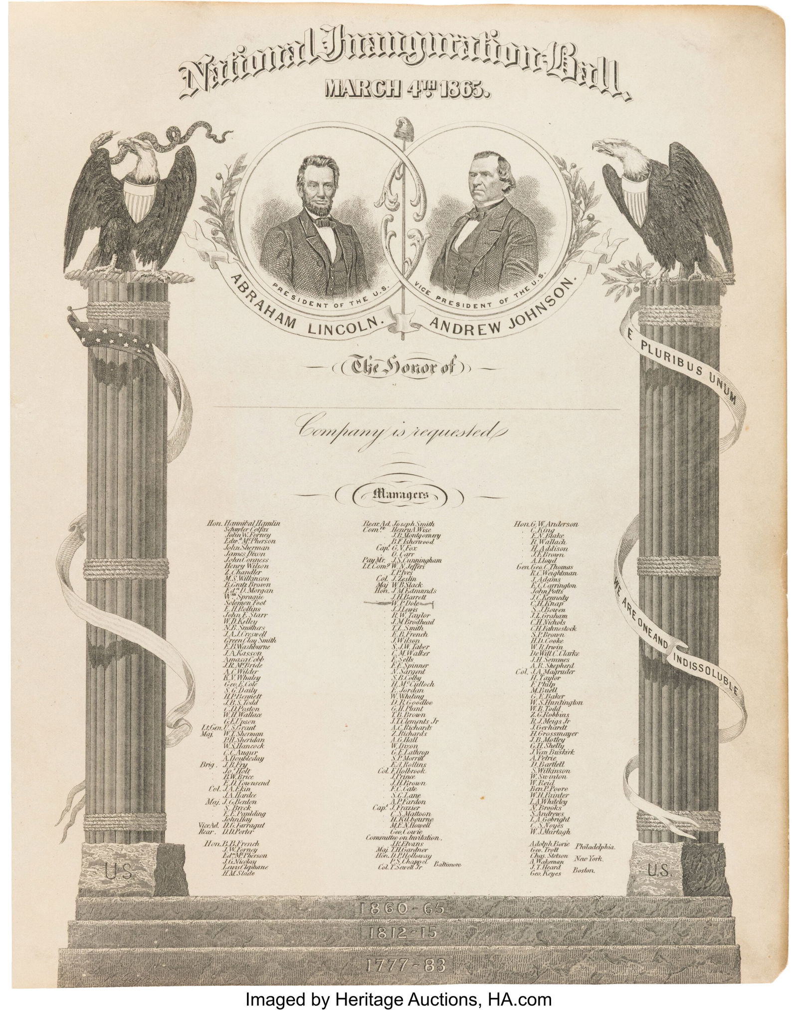William P. Dole's Lincoln & Johnson Jugate Inaug (1 of 3)